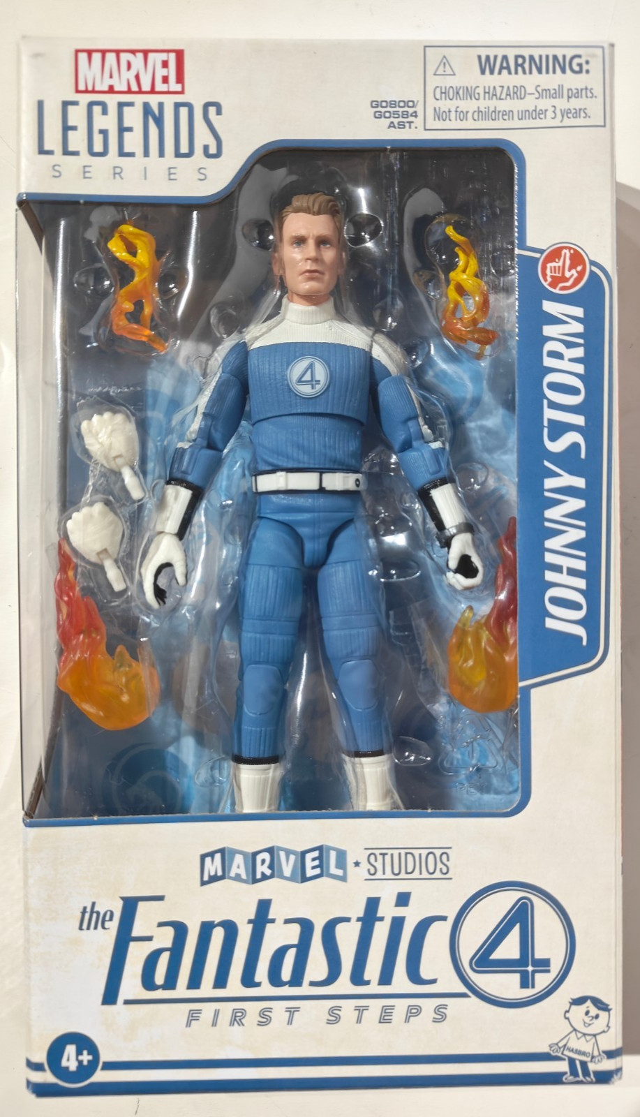 Hasbro Marvel Legends F4 First Steps Johnny Storm with CUSTOM Chris Evans head