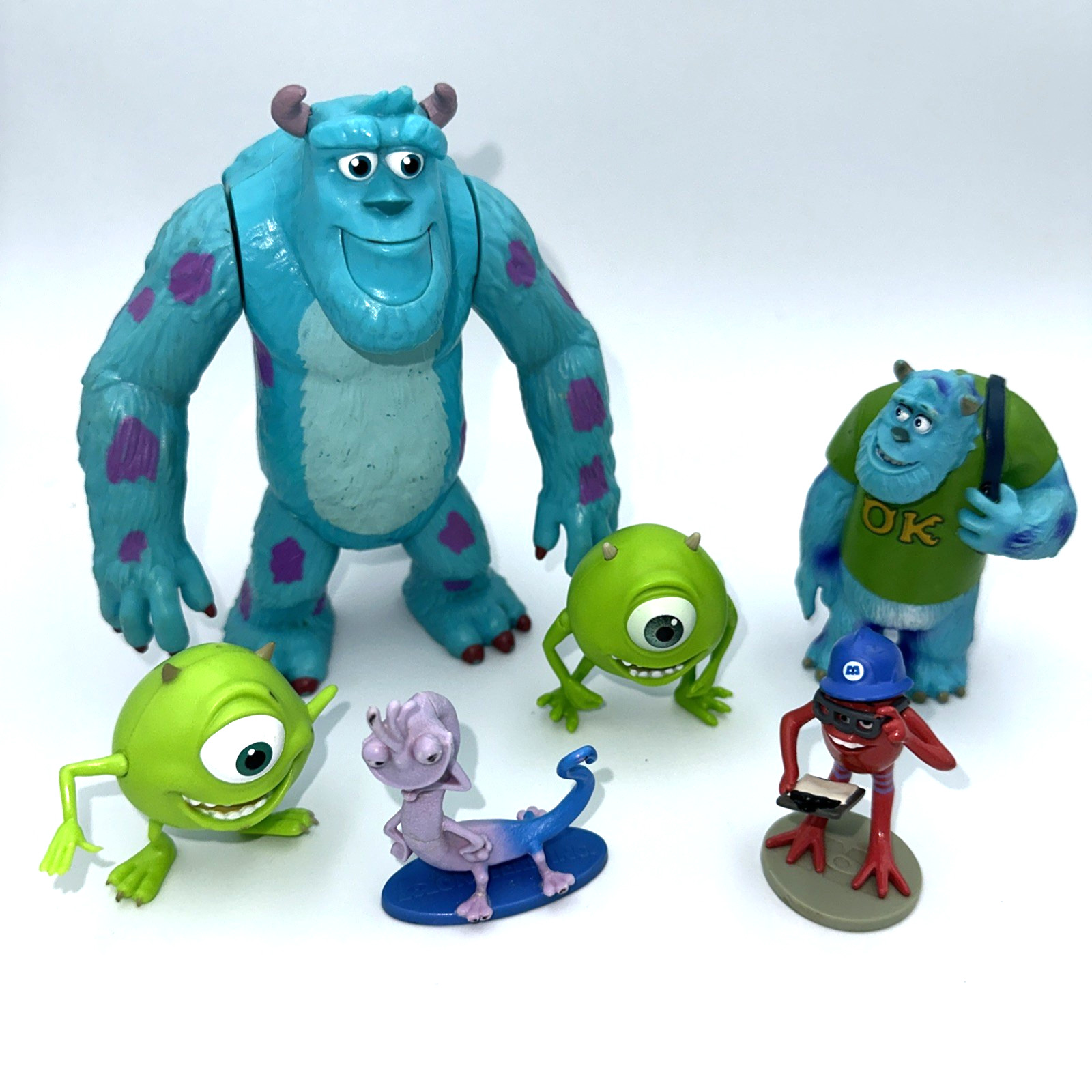 Disney Pixar Monsters Inc University Mike Sully Randall Action Figures Lot Of 6