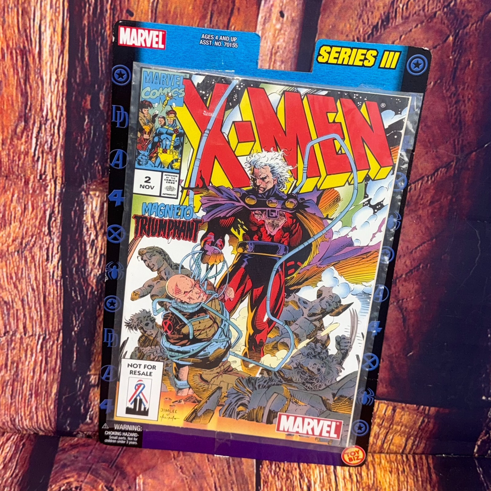 Marvel Legends Series 3 X-Men Magneto Triumphant Comic Book and Collector Wall