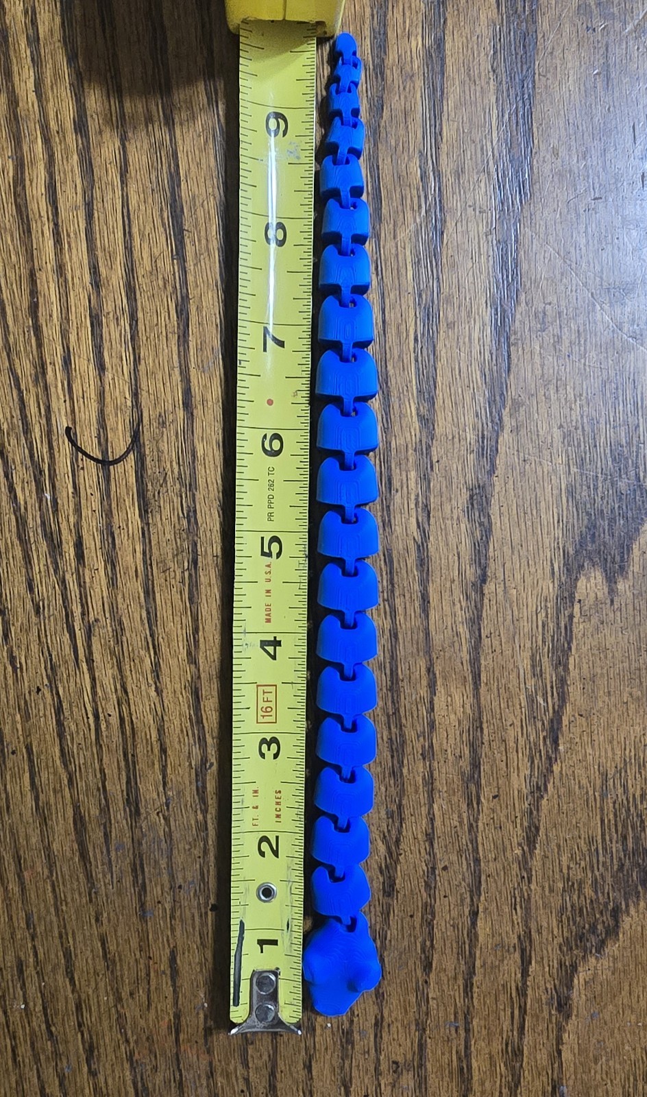 3D Printed Articulated Snake – Flexible Fidget Toy – Desk Pet – Blue 9.5-Inch