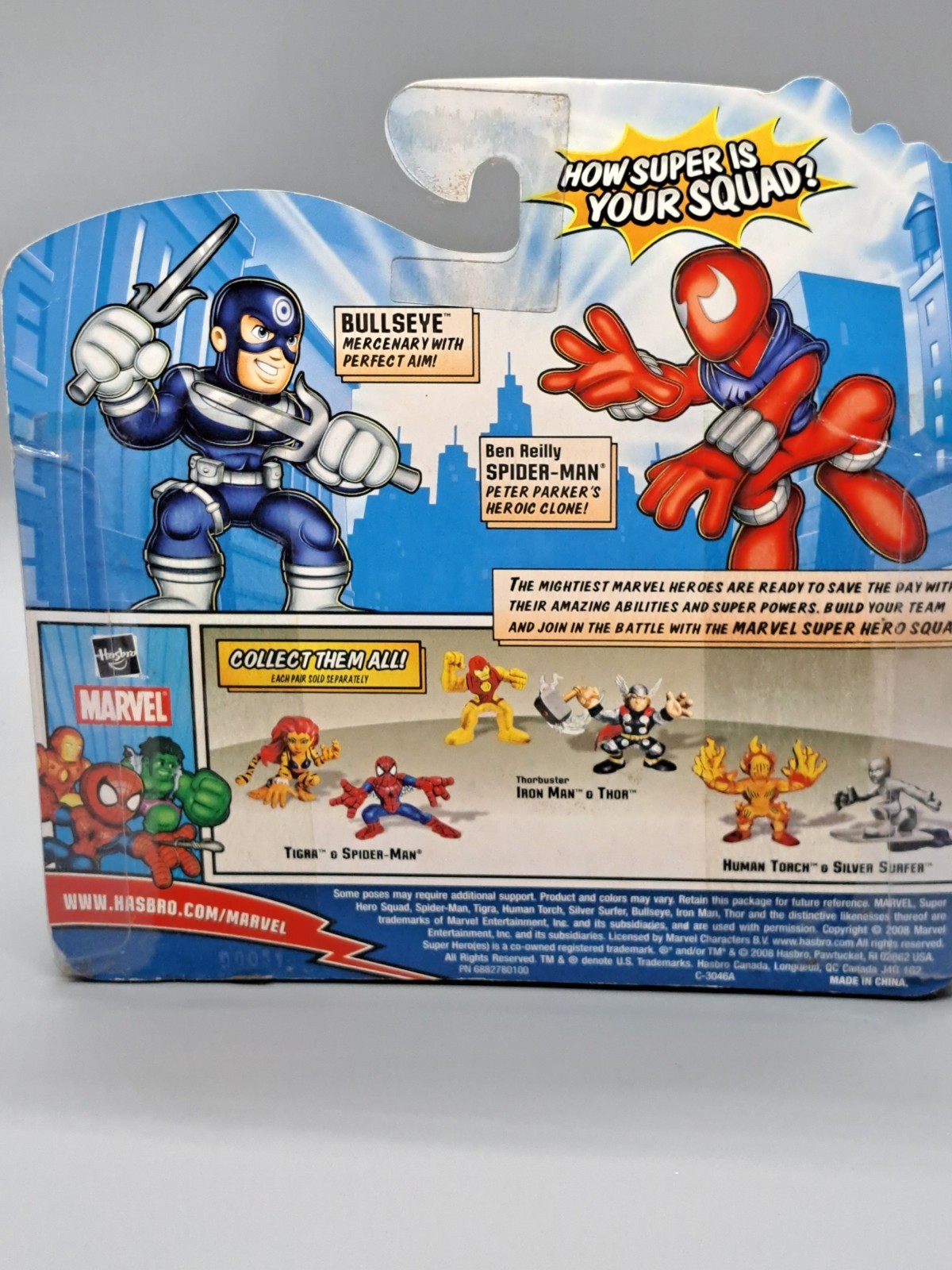 NIB 2007 Marvel Hasbro Super Hero Squad BEN REILLY SPIDER MAN & BULLSEYE 2.5&Prime;