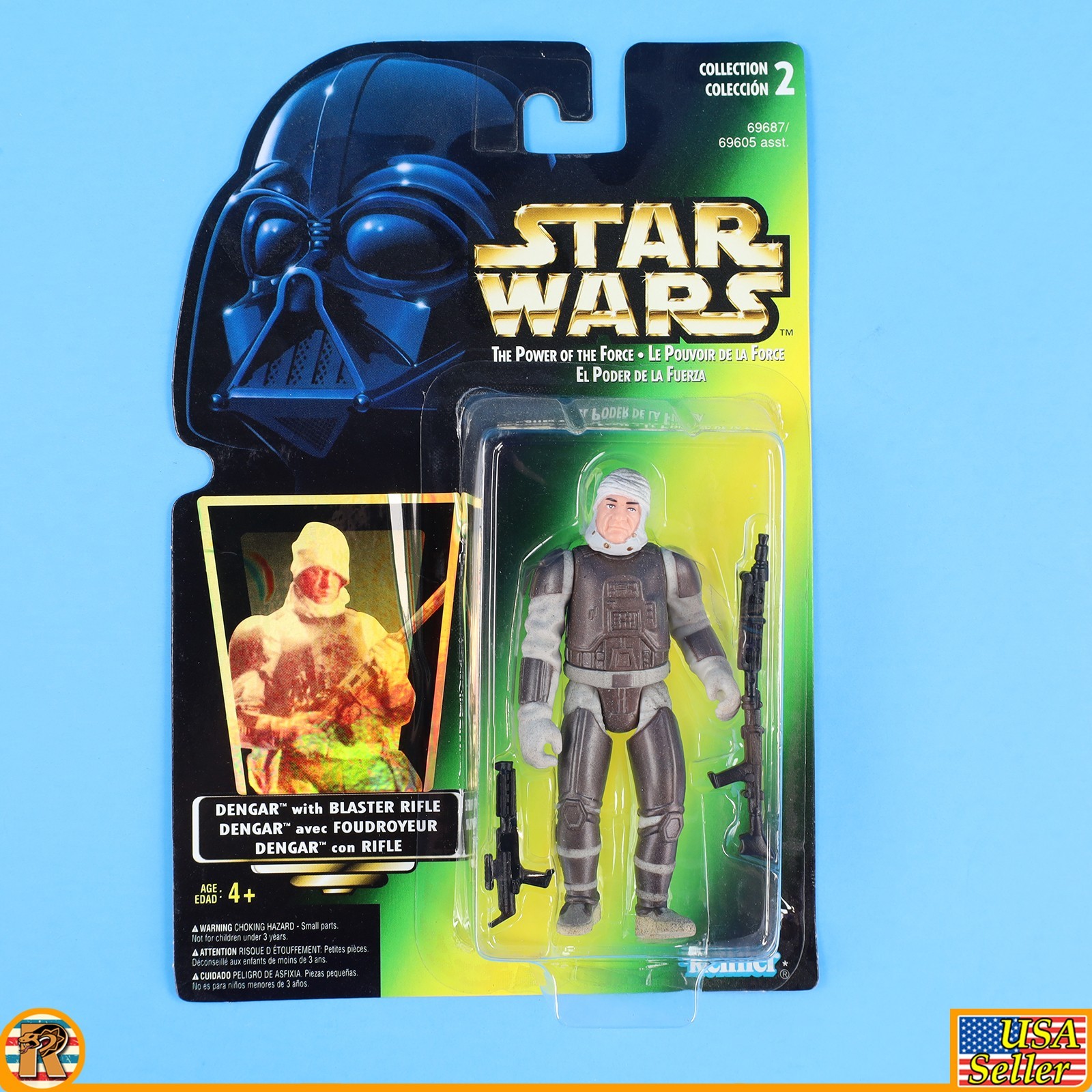 Star Wars – Dengar (Canada Tri Lingual) – POTF Green – MOC – [F-PTFG-6]