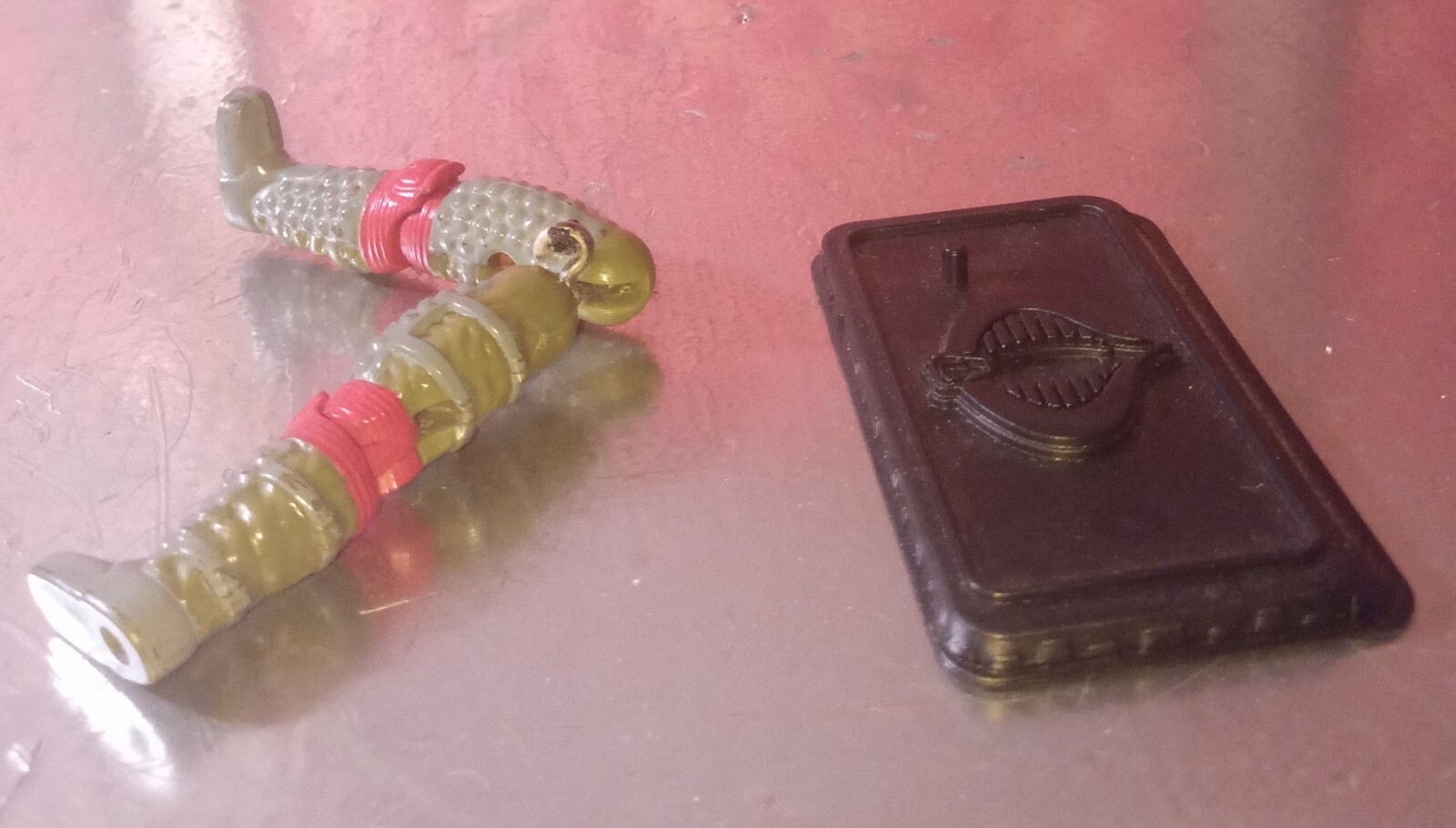 GI Joe parts lot, 2 vtg items, legs- 1987, stand-2007 crimson guard, 2 1/2&Prime; L, b
