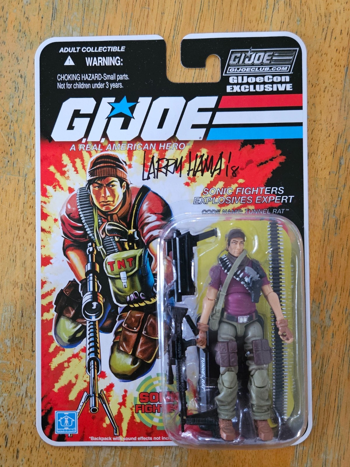 2018 GI Joe Convention Sonic Fighter Tunnel Rat MOSC. Signed by Larry Hama
