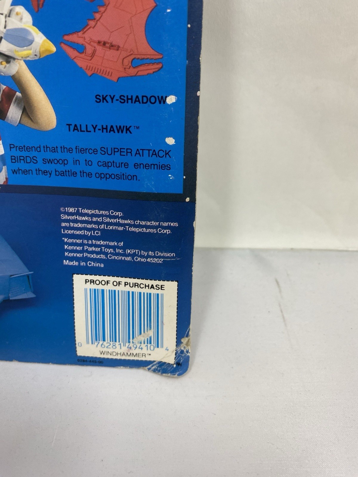 MOSC 1987 Silverhawks Windhammer with Tuning Fork on card unpunched