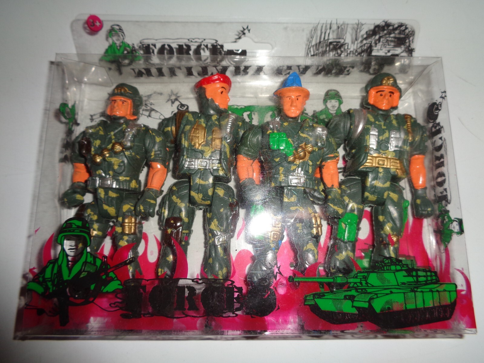 Military Game Force Action Figure Set of 4 Figures 4.5&Prime; Scale MIB New