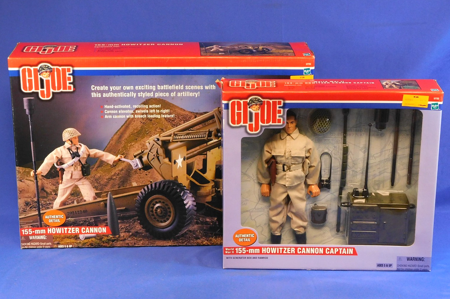 GI JOE 12&Prime; CAPTAIN & 155MM HOWITZER CANNON SEALED 2000 SET