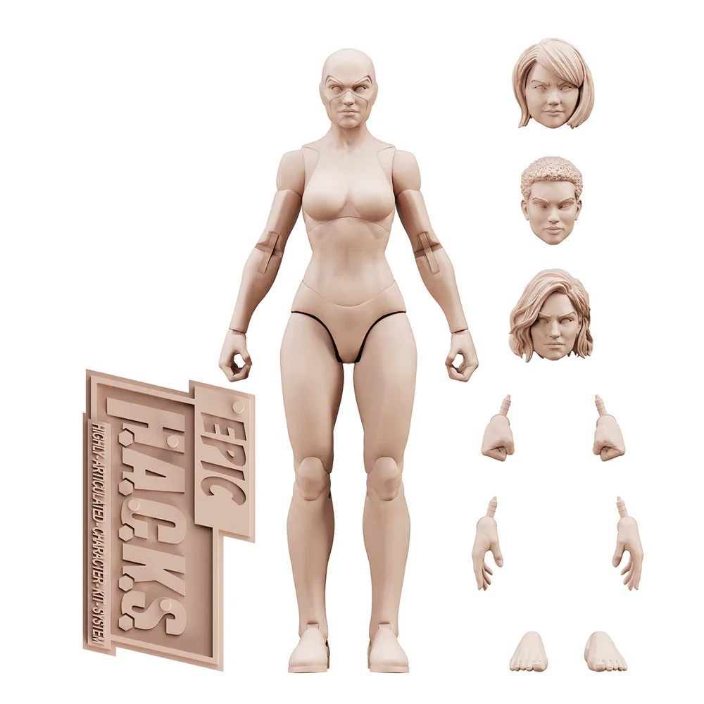 Champagne Beige 1:12 EPIC HACKS Blank Female Action Figure 6&Prime; Boss Fight
