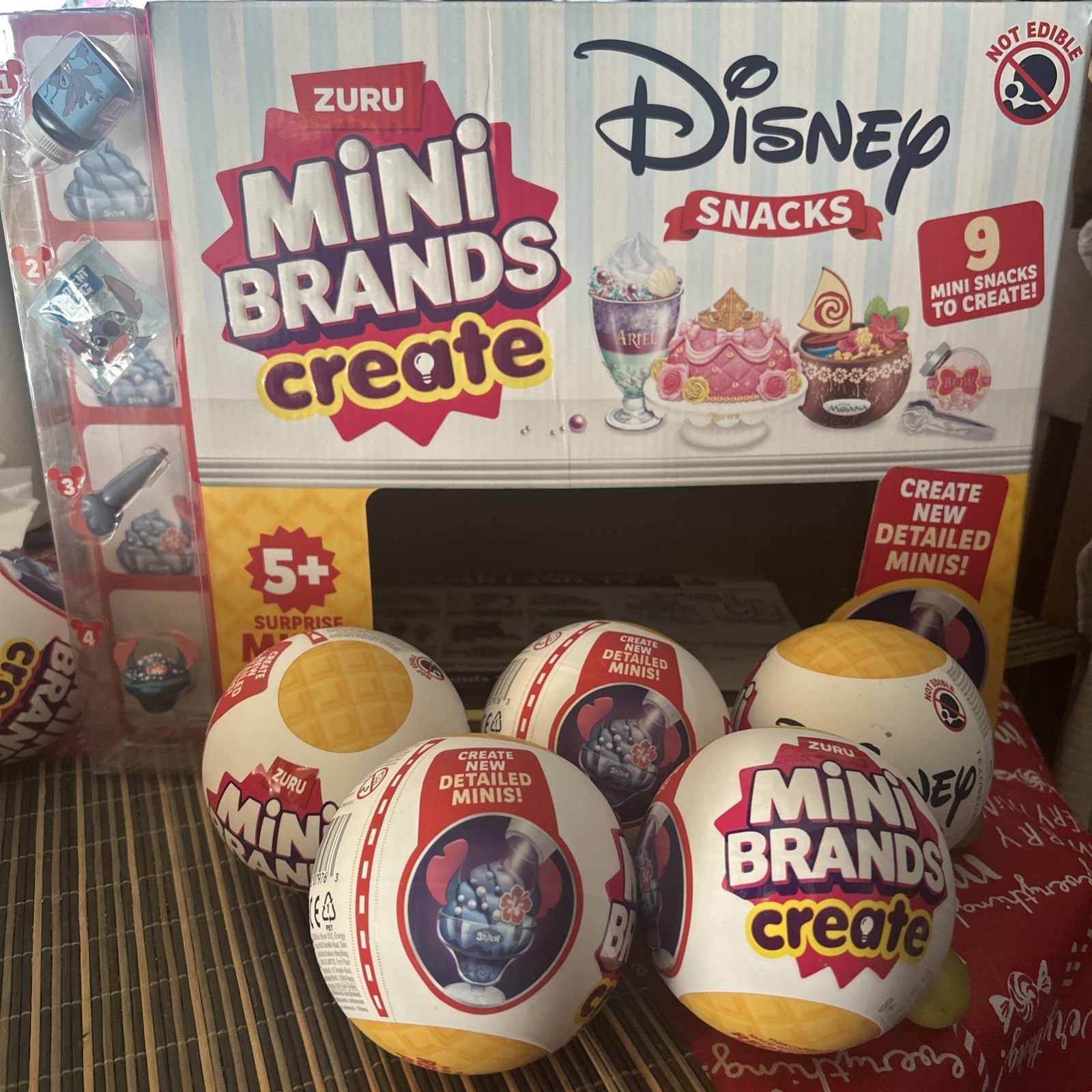 2025 ZURU MINI BRANDS CREATE DISNEY SNACKS (Set 5 Sealed Balls) Collectible