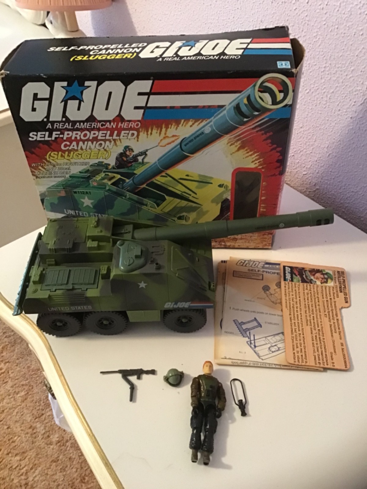 Hasbro GI Joe ARAH Self Propelled Cannon Slugger In Box w/Figure & Instructions