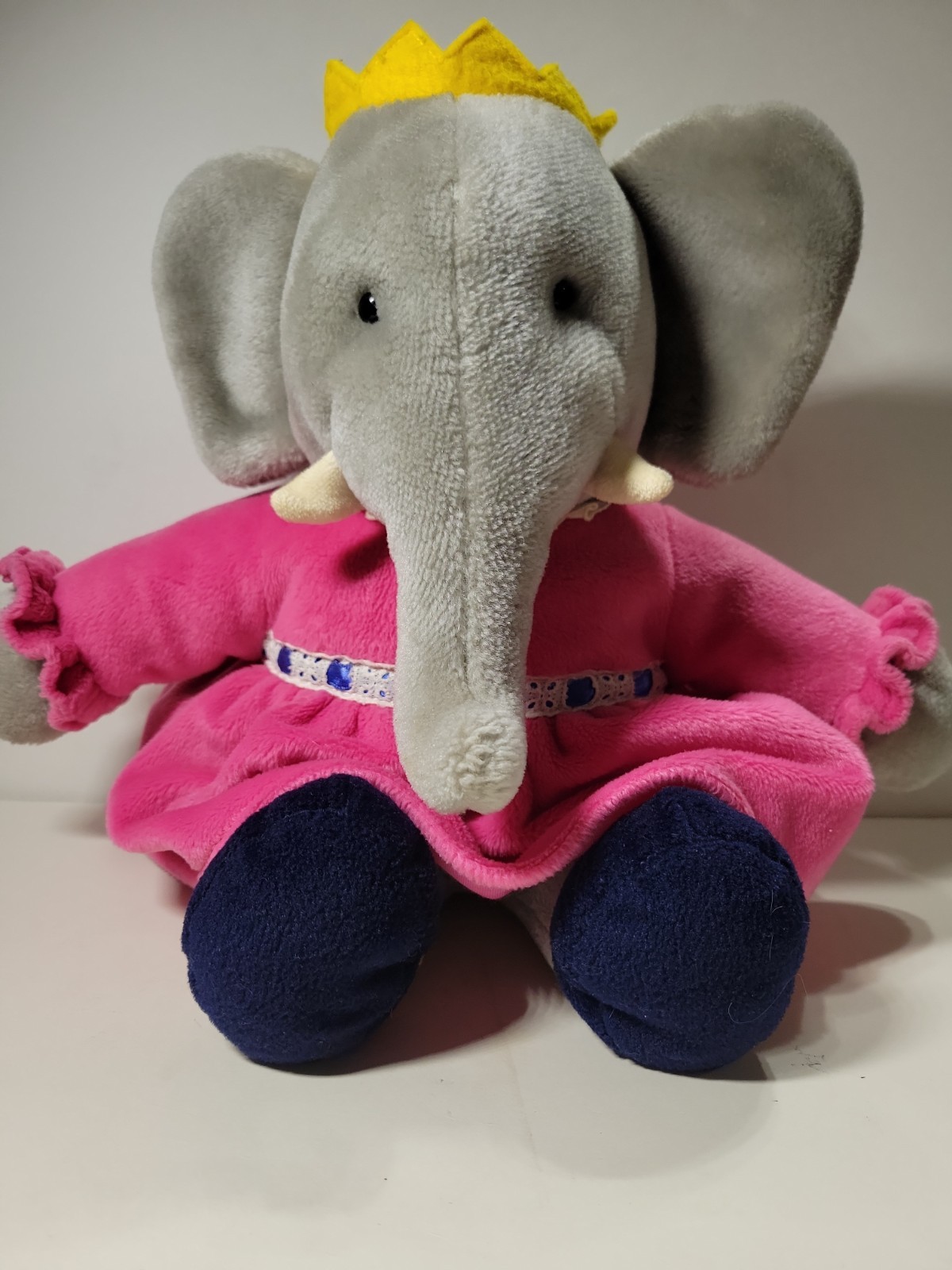 Babar CELESTE 15&Prime; Plush Toy Elephant Queen By Gund 1989 Vintage