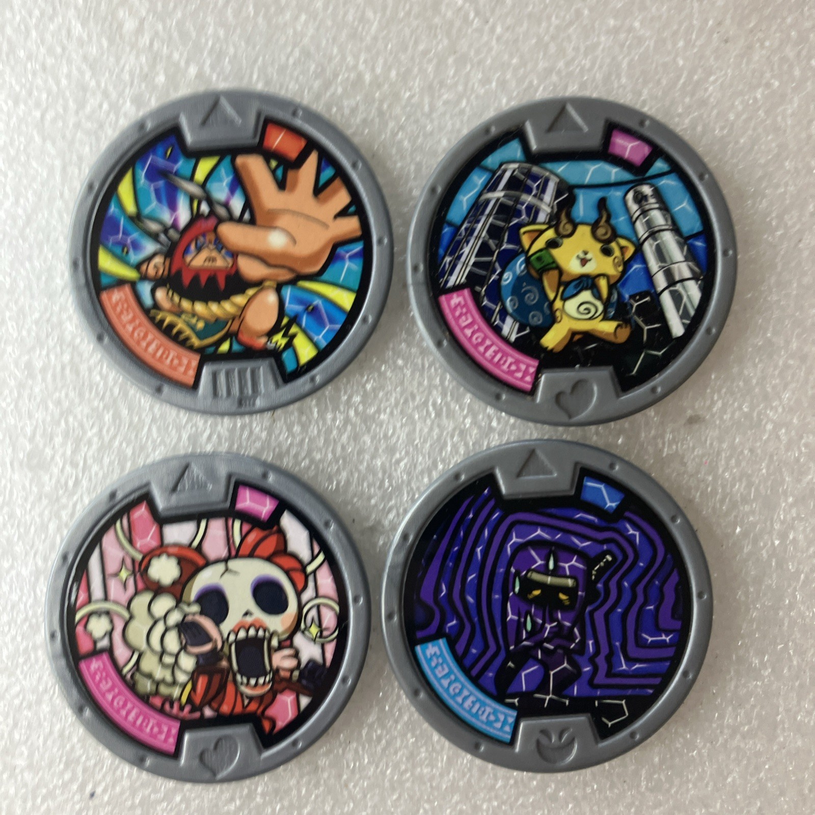 YoKai Yo-Kai Watch 4 Medals Lot Eng Ver Komajiro Dimmy Dazzabel Lava Lord