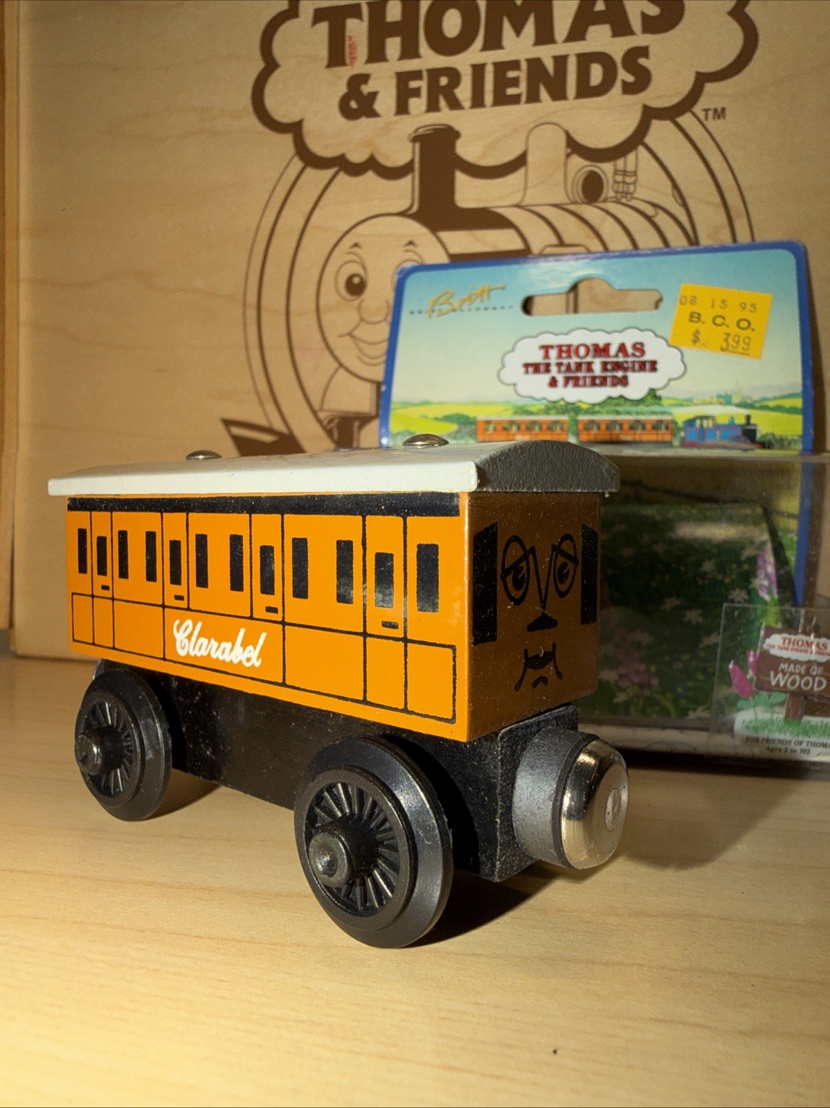 CLARABEL COACH ! THOMAS FRIENDS TRAIN WOODEN 1994 Learning Curve NEW OPEN BOX