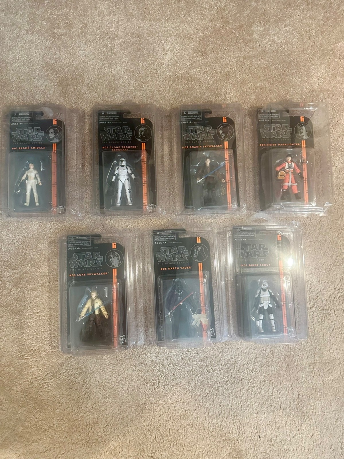 Star Wars Black Series 3.75&Prime; Orange/Black Card Complete Set, 2013