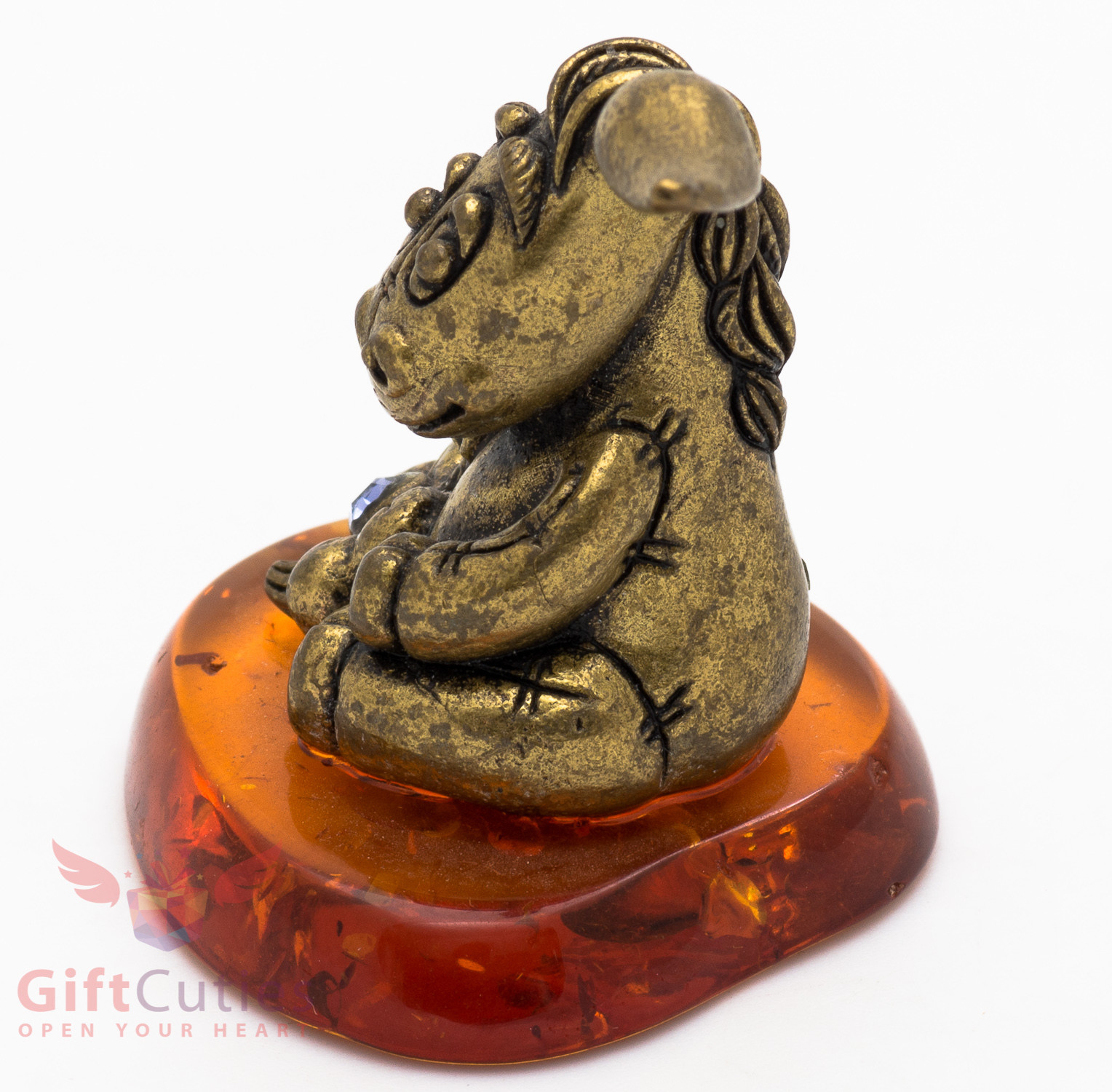 Solid Brass Amber Figurine Winnie the Pooh Eeyore Donkey Ослик Иа IronWork
