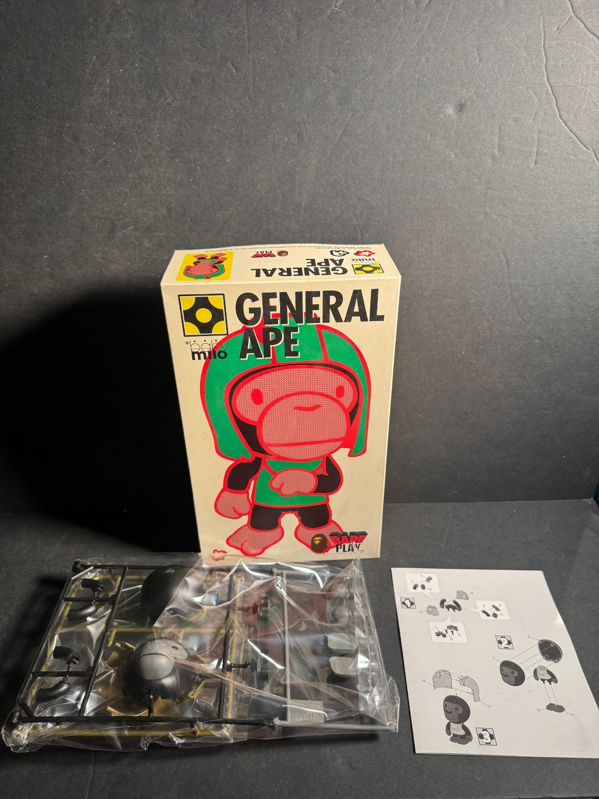 BAPE BABY MILO CHIMP GENERAL PLASTIC TOY FIGURE VINTAGE BATHING APE GOLD