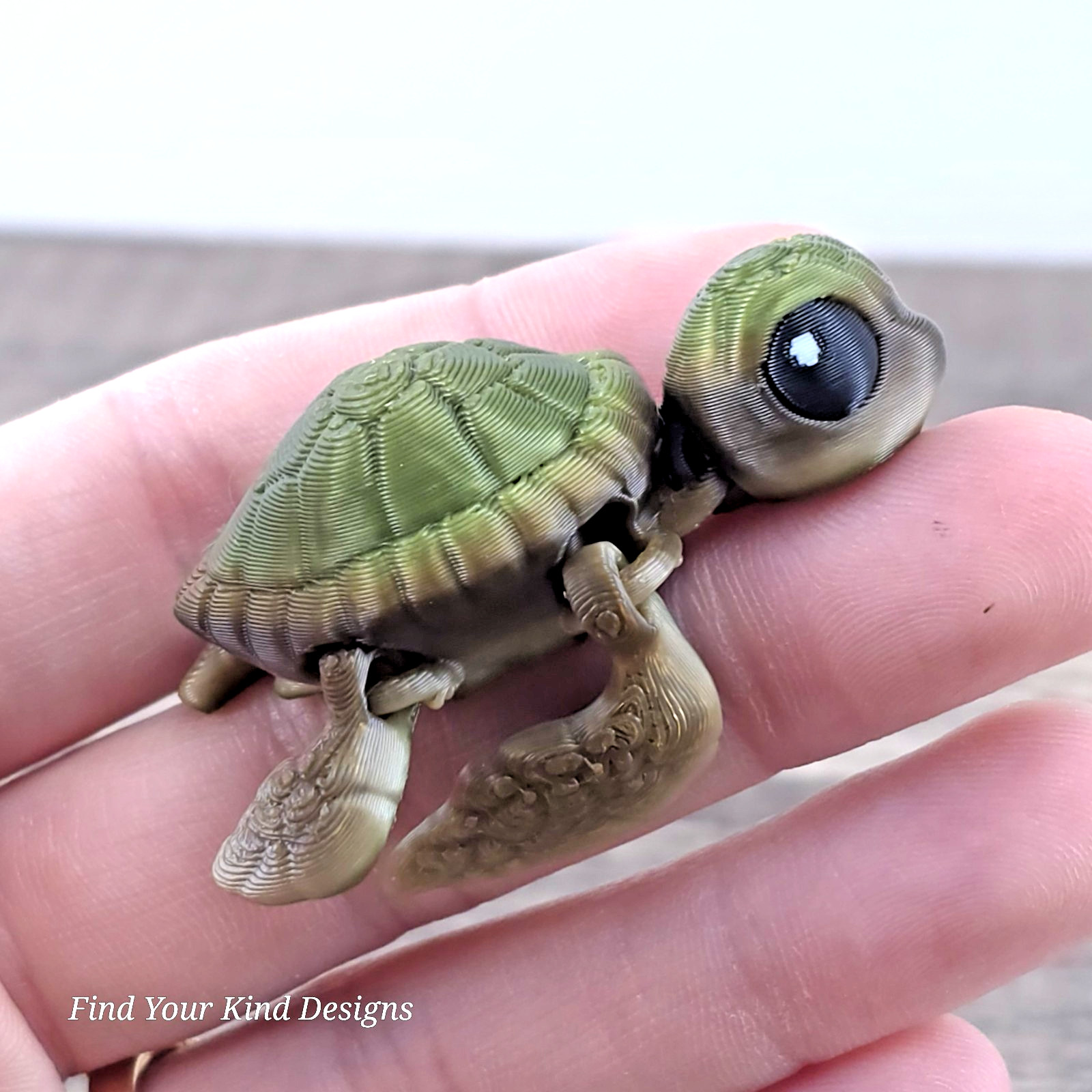 Sea Turtle Hatchling 3D Articulated Flexi Fidget Toy- Stocking Stuffer Gift