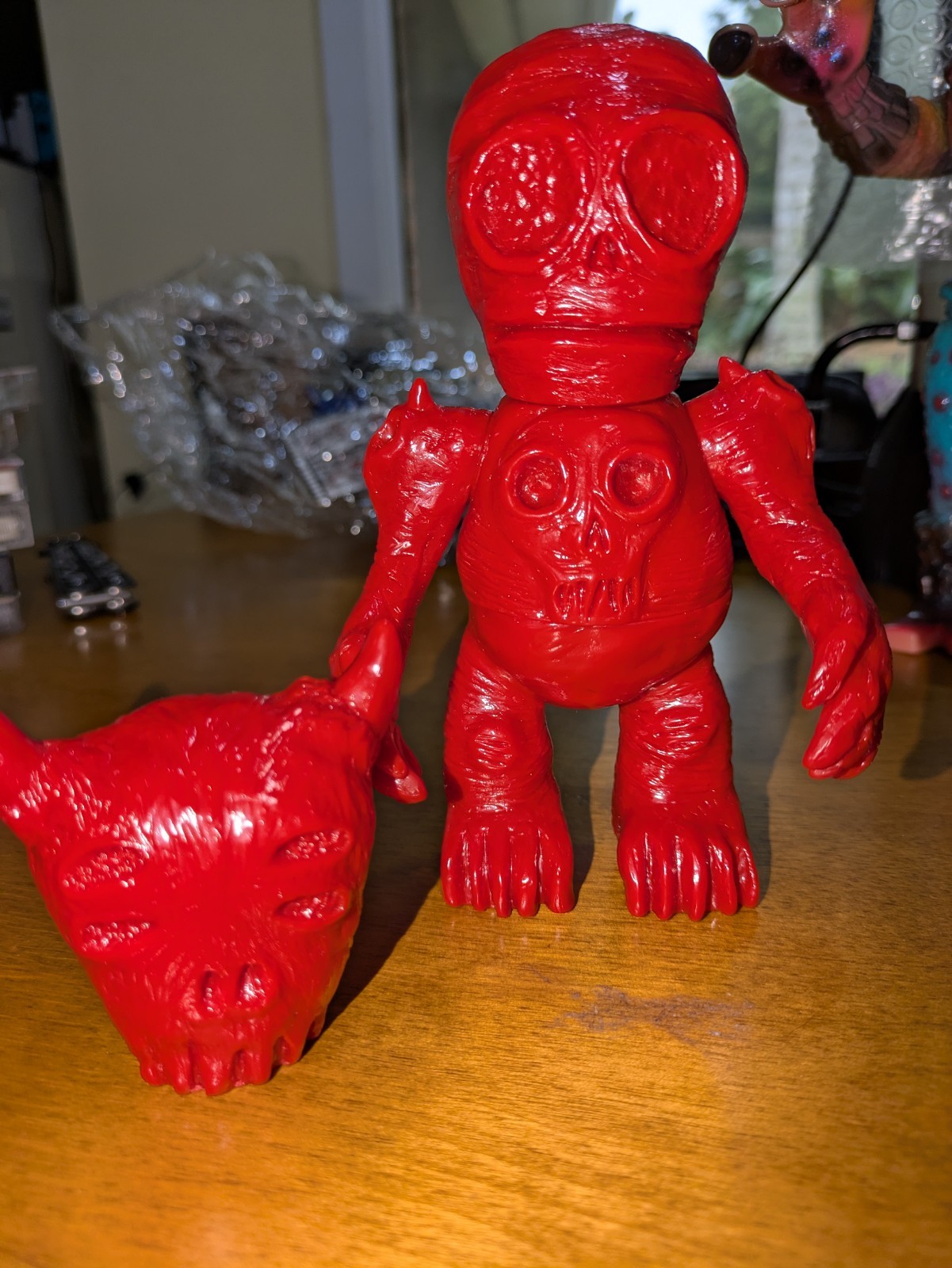 Skullboy Monsterfoot Creations Sofubi Blank Red w/ Extra Head Omake 1s Release
