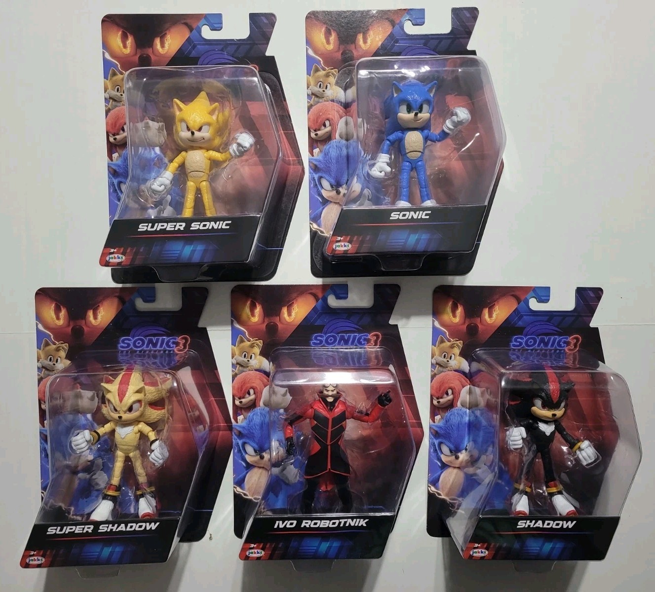 Lot Of 5 Sonic 3 Movie Figures SONIC SUPER SHADOW SUPER IVO ROBOTNIK Sealed