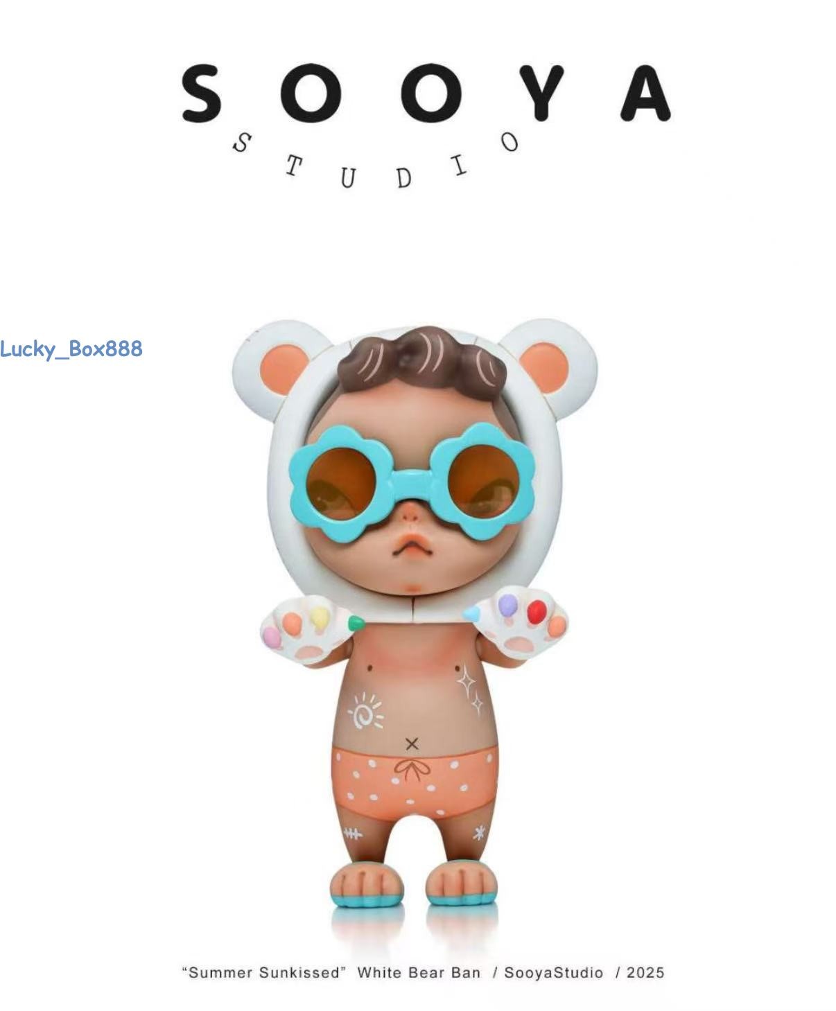Authentic Sooya « Summer Sunkissed » White Bear Ban Figure Brand New Sealed