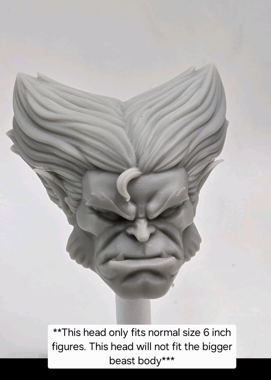 3d Print X-MEN 97 BEAST NORMAL HEAD 1:12 6&Prime; GI Joe Classified/Marvel Legends