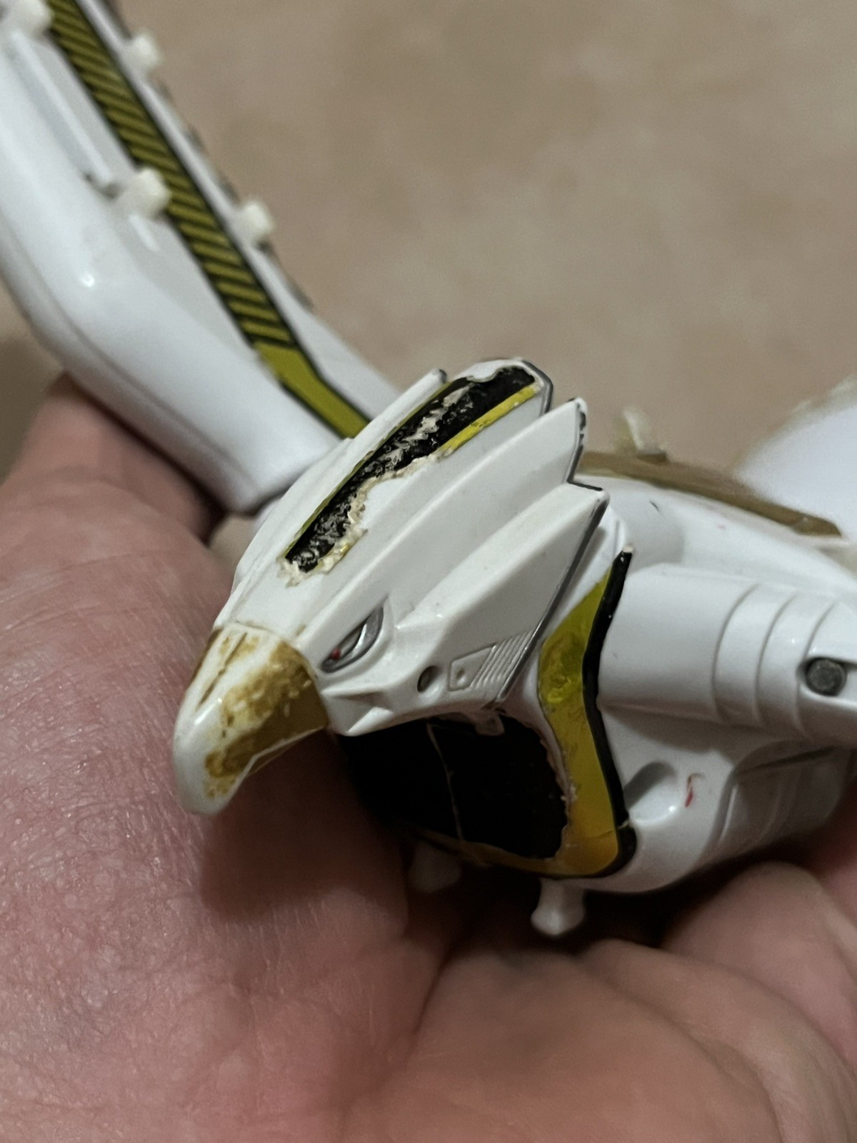 Vintage White Ranger Deluxe Falconzord Mighty Morphin Power Rangers 1995 Bandai