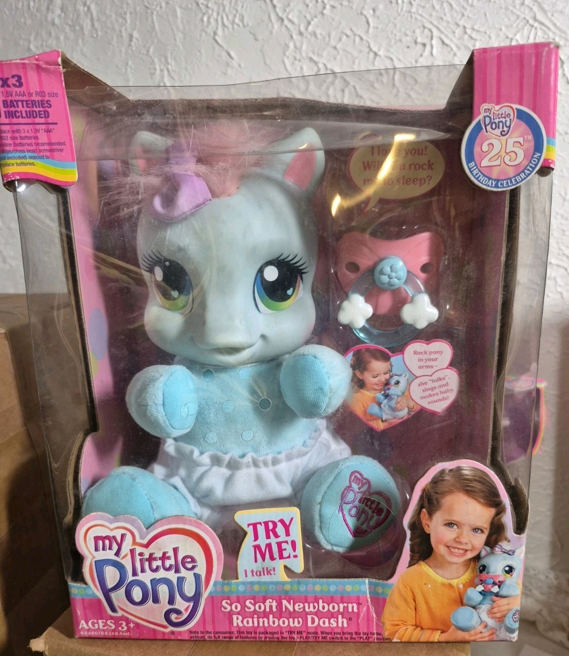 Extremely Rare My Little Pony So Soft New Born Rainbow Dash 2006