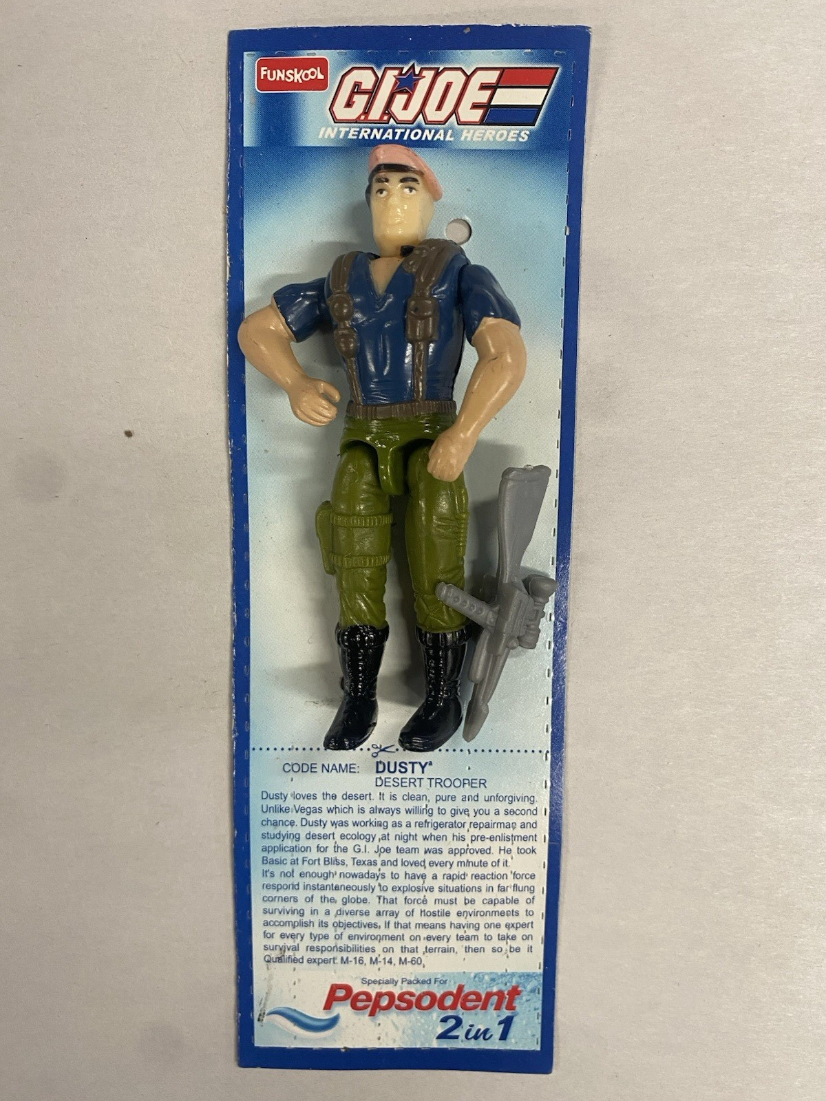 2002 Funskool DUSTY GI Joe Figure Pepsodent Toothpaste Promo INDIA