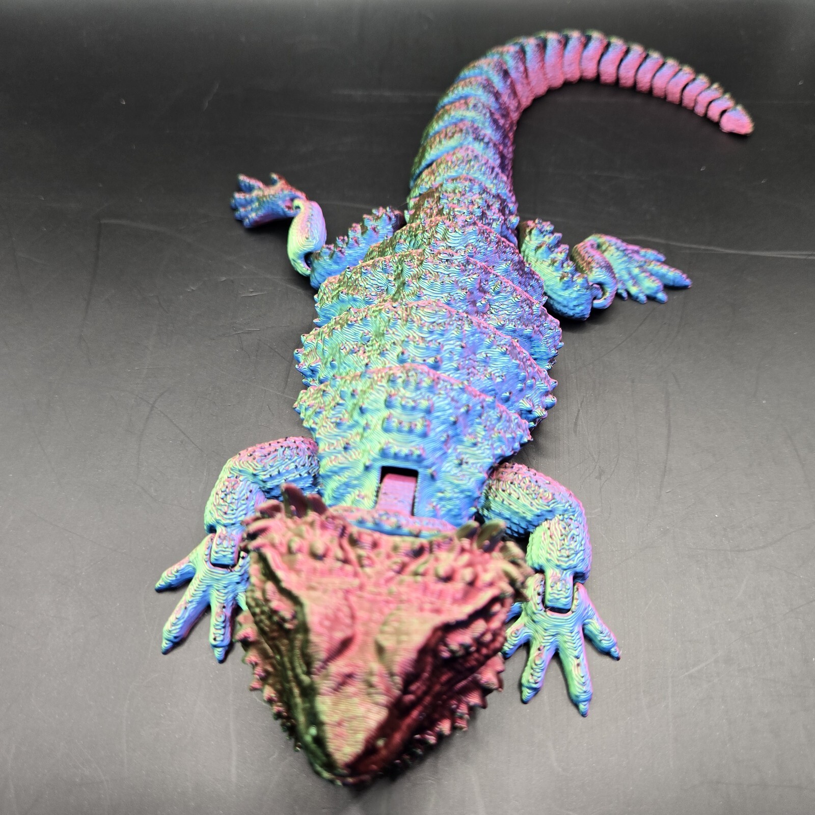 Bearded Dragon Lizard Articulated Figure 3D Printed Collectable Multi Color