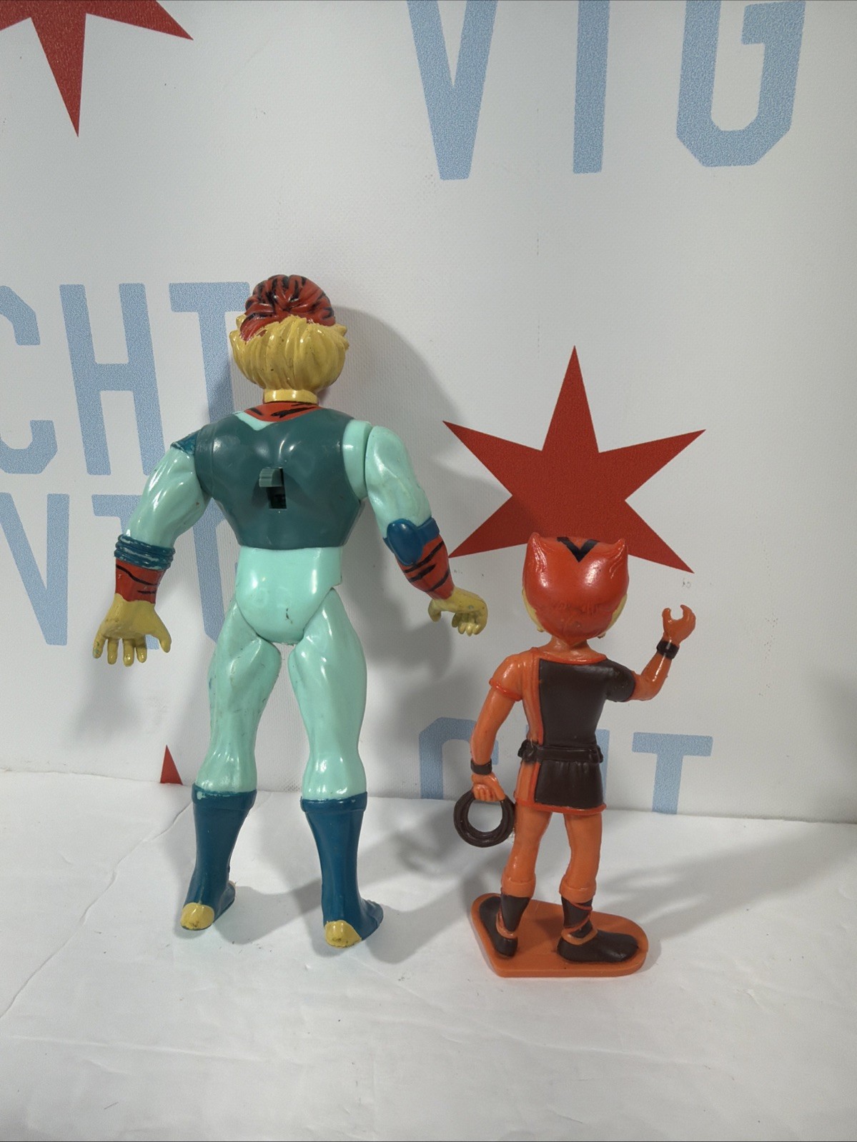 Vintage Thundercats 1985 Tygra And Wileycat Figures Working Action Figures Nice!