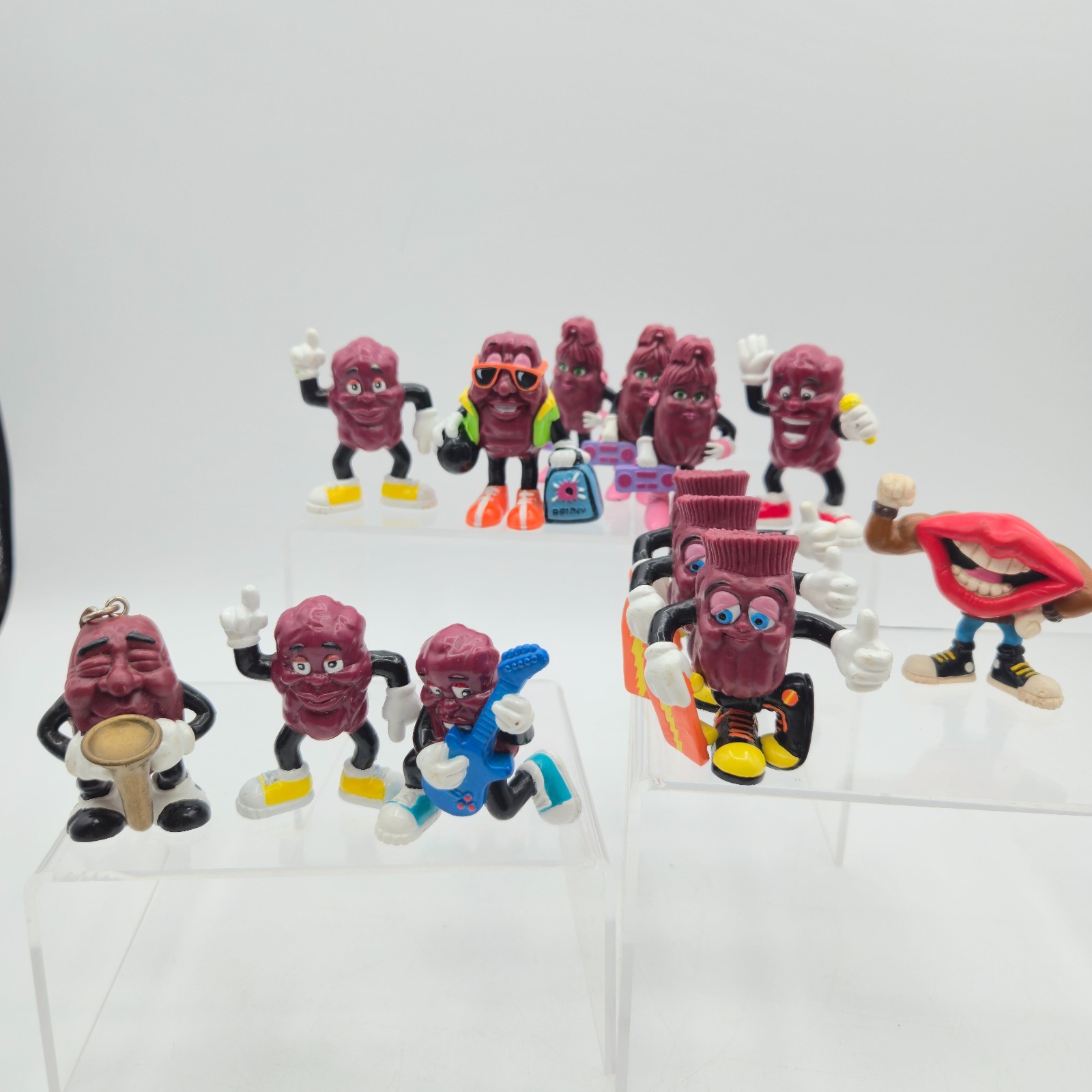 California Raisins Figures Lot of 13 Vintage 1980s PVC Music Band Toys 2in