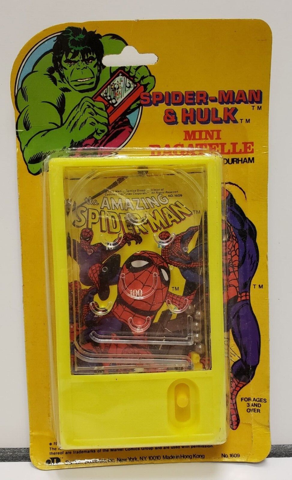 SPIDER-MAN/HULK MINI BAGATELLE SEALED DURHAM INDUSTRIES TOY 1979/1980 MARVEL