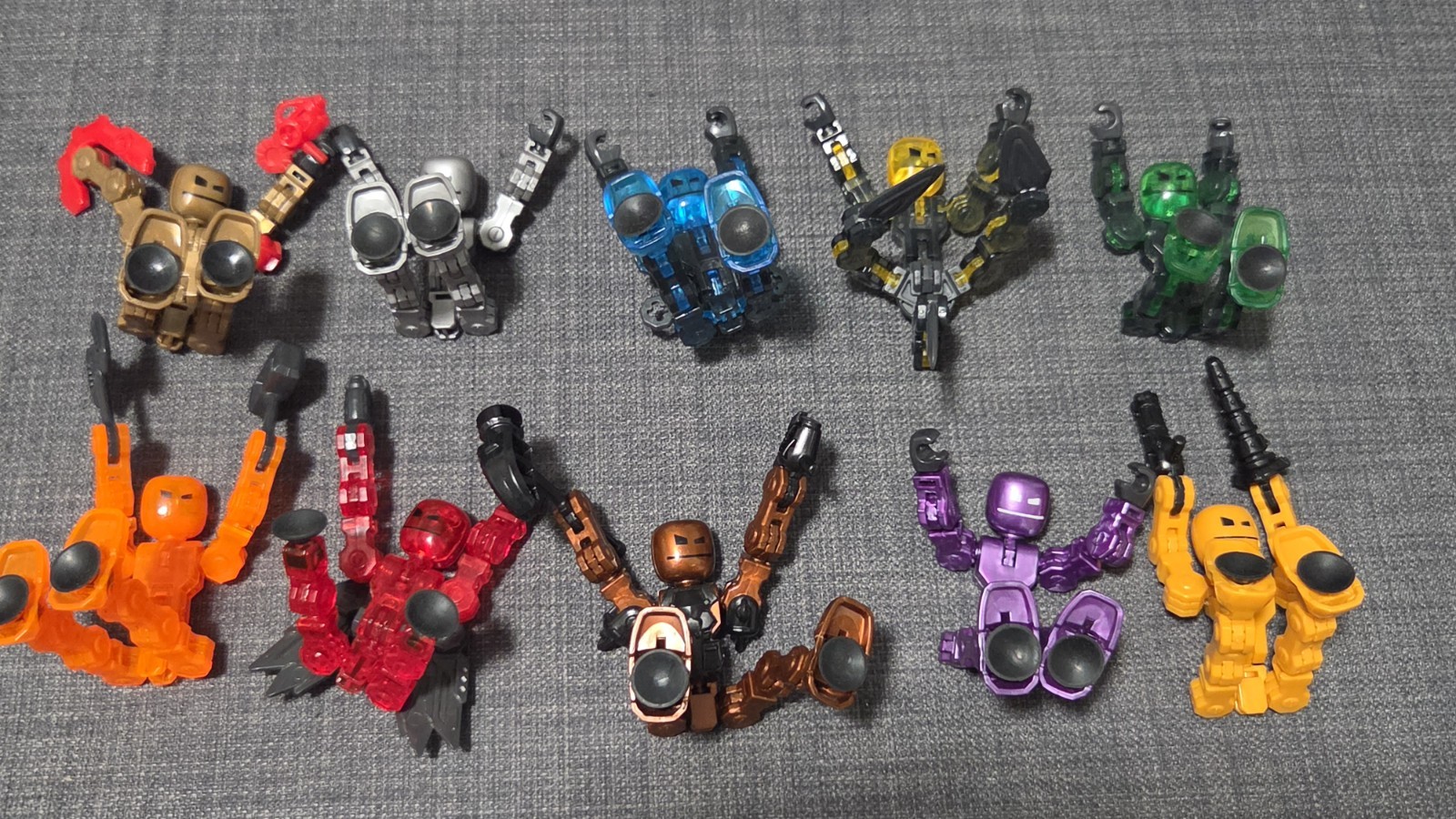 Loose Klikbot Stop Motion Animation Lot of 10 Figures -Some Missing Accessories