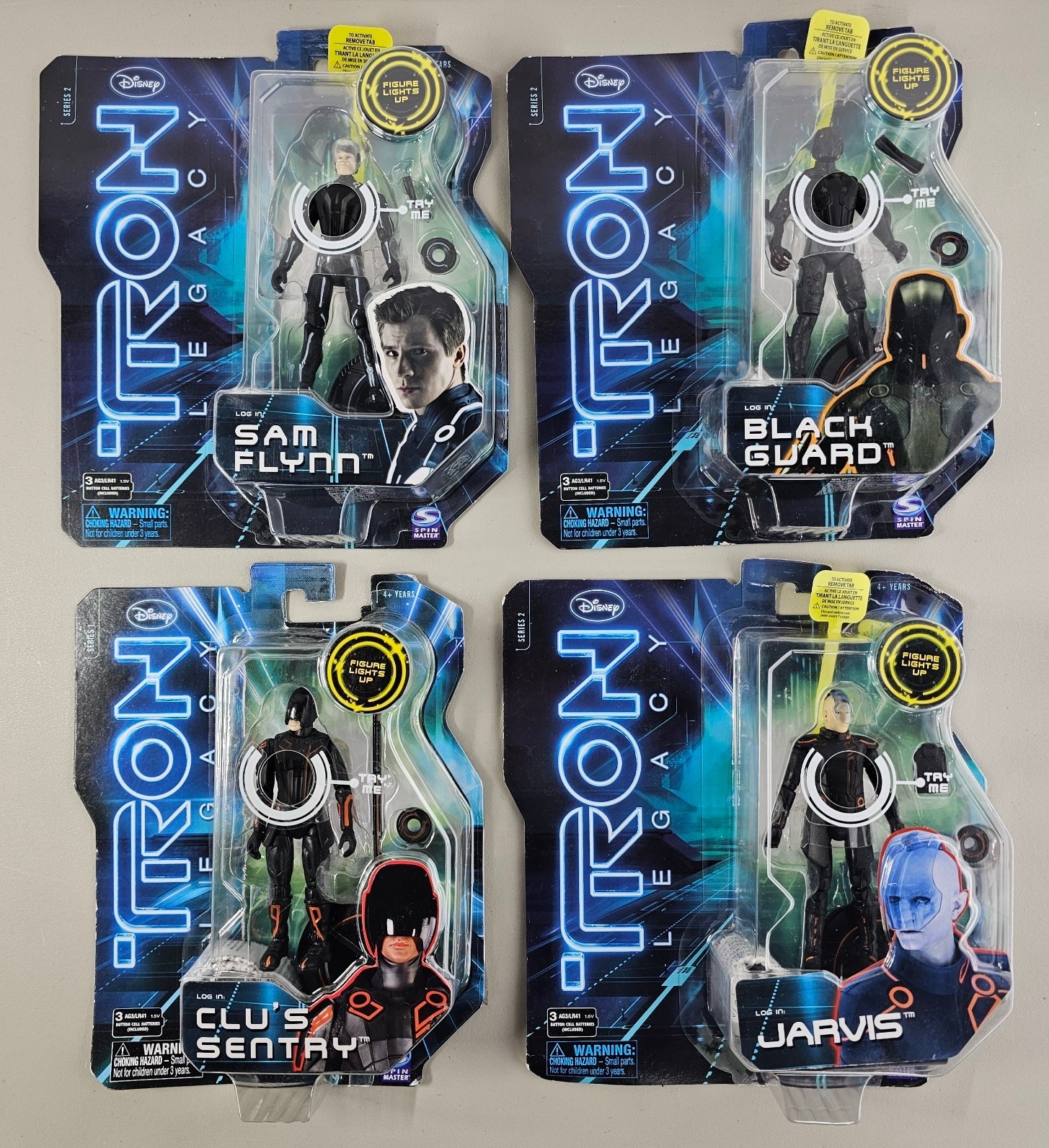 Tron Legacy Sam Flynn Figure Set Black Guard Jarvis Clu&rsquo;s Sentry Spin Master Lot