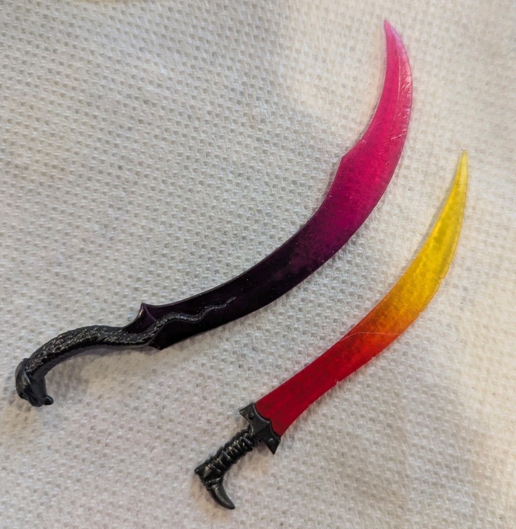 Savage Crucible Secret Blind Bag Swords Lot Of 2 Red Yellow Purple Harvinger