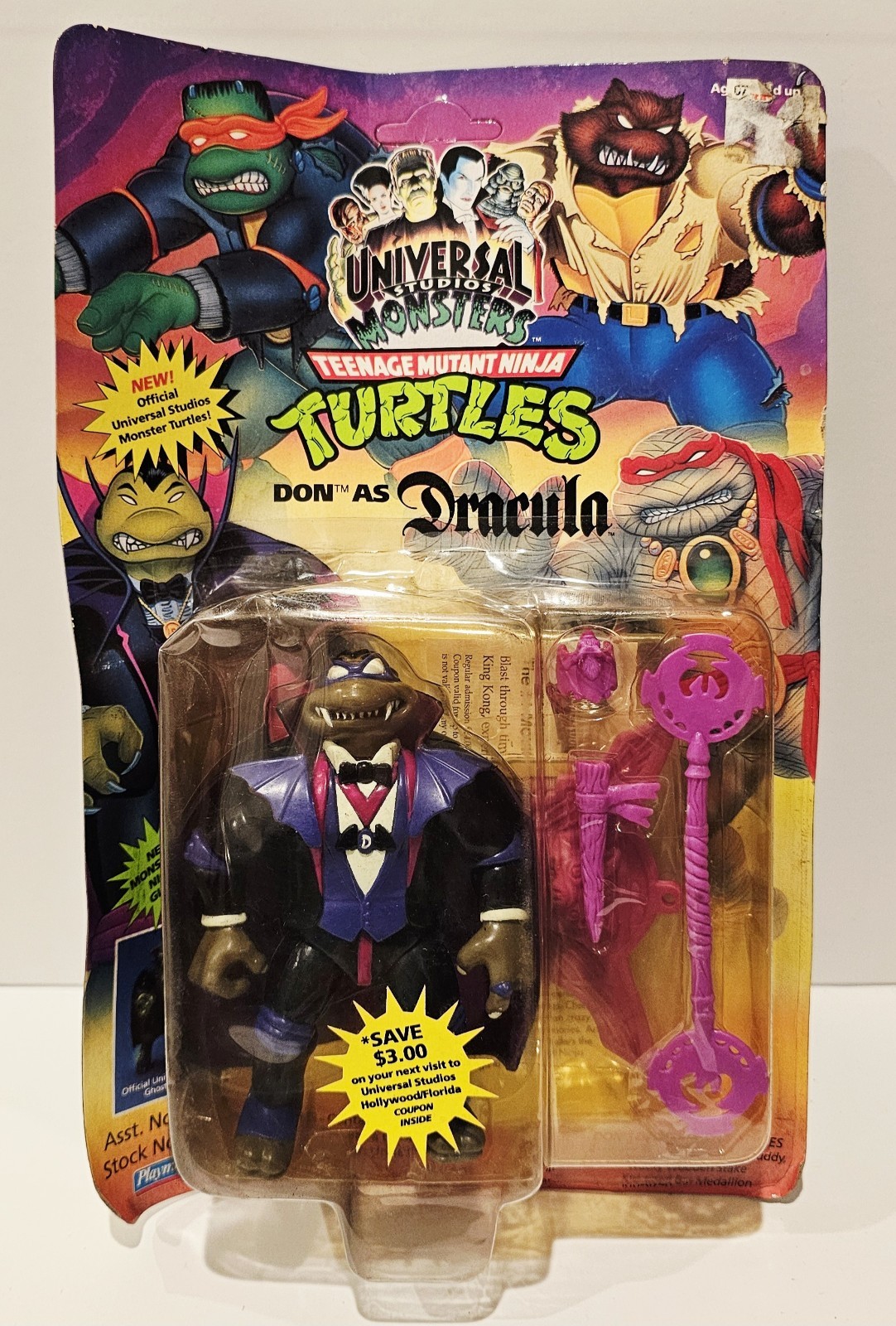 Playmates Toys Ninja Turtles Don as DraculaUniversalMonsters 1993 Playmat Figure