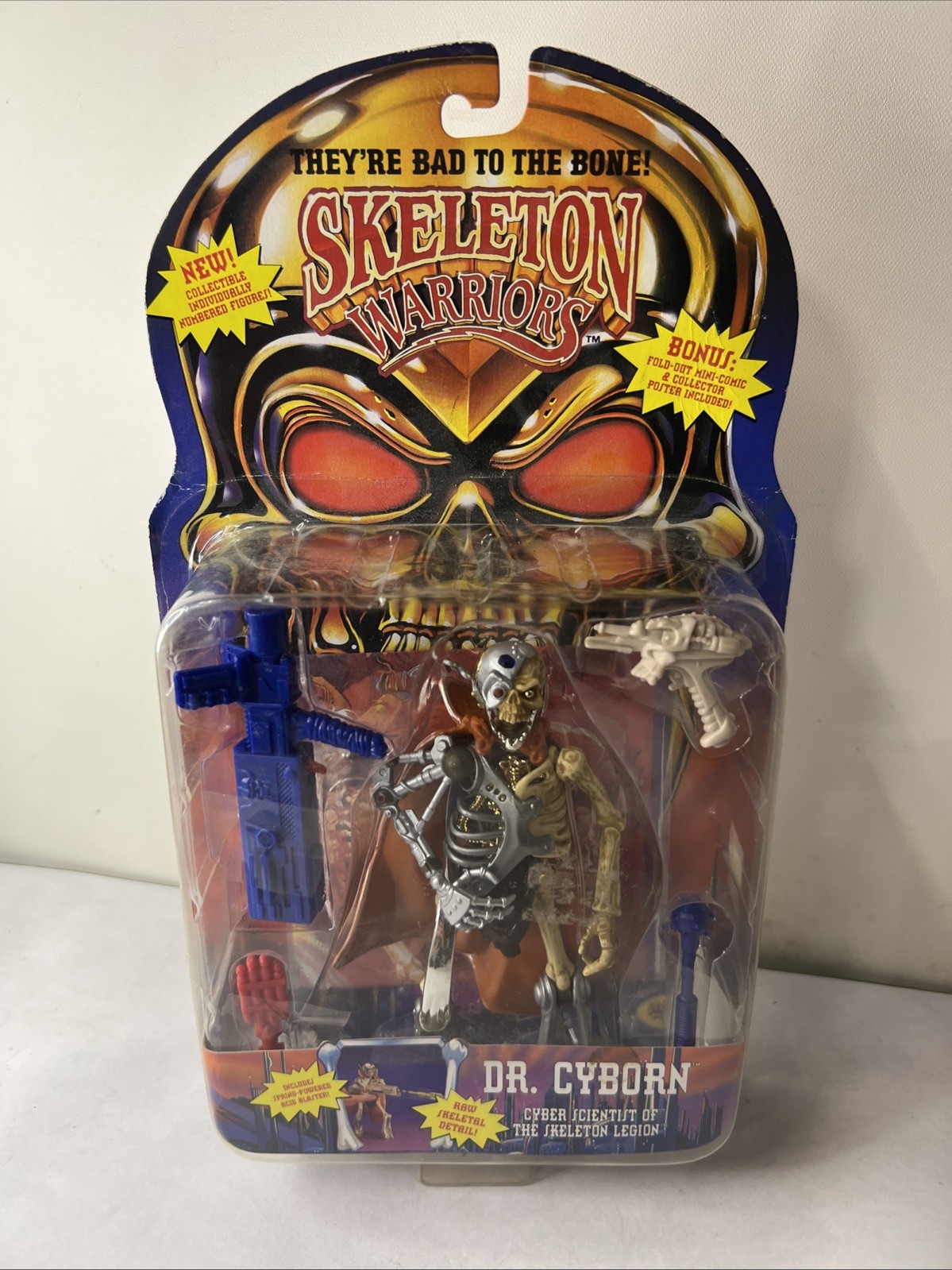 1994 Skeleton Warriors Dagger Figure Playmates JC Dr. Cyborn Cyber Scientist New