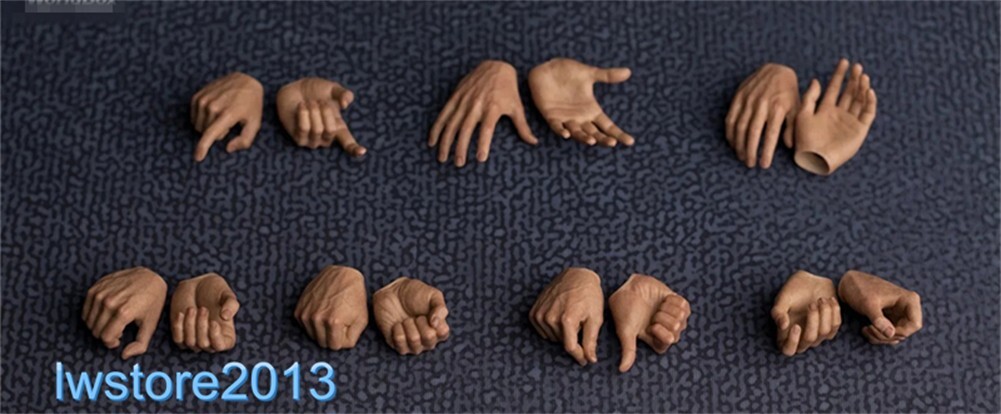 US 7 Pairs 1/6 Hands Shape Model For 12&Prime; Male Worldbox Action Figure Body Toys