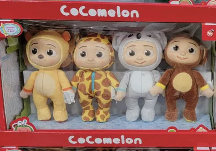 Cocomelon Little Plush Set JJ Lion Giraffe Monkey Koala 8&Prime; – 4 Pack Box