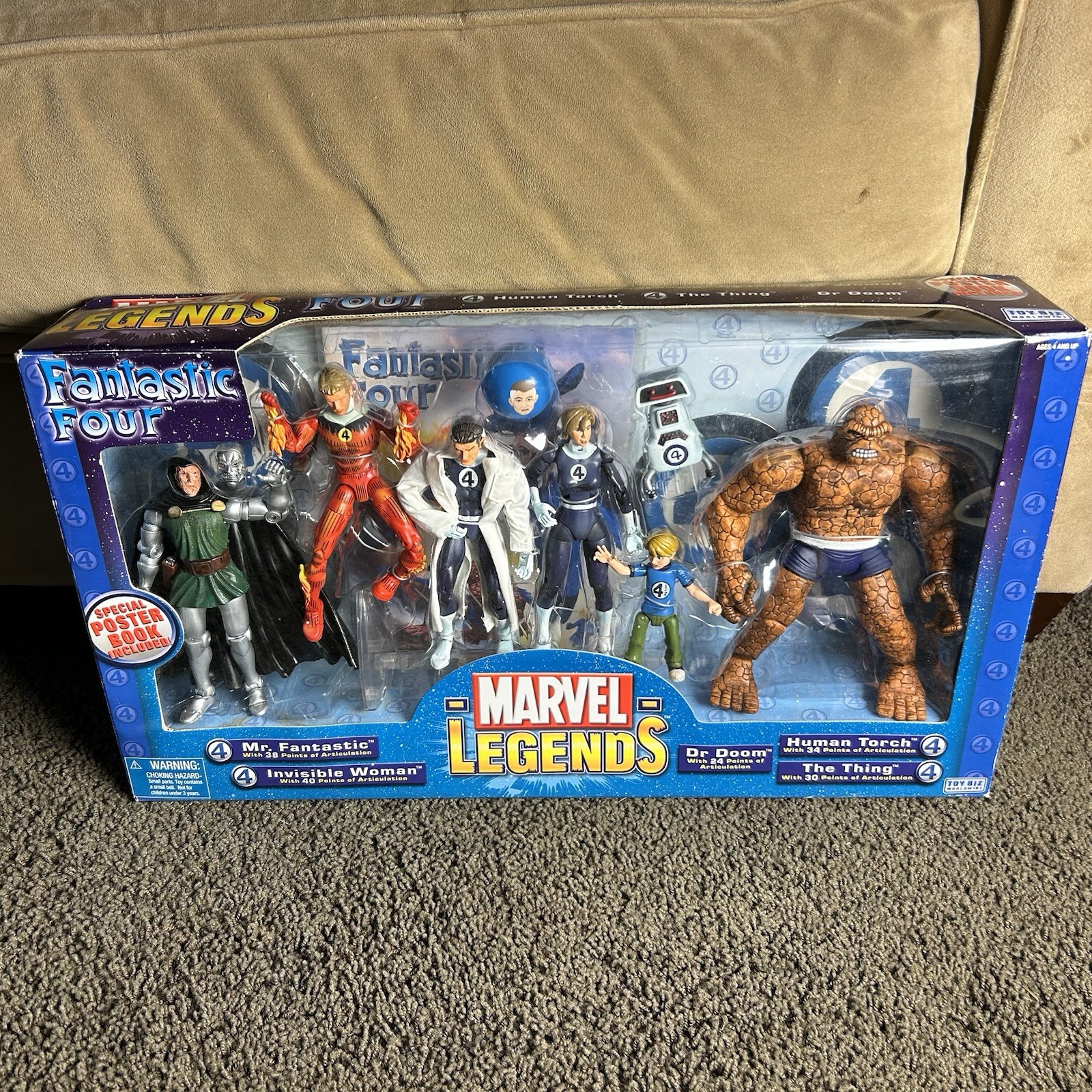 Toybiz Marvel Legends Fantastic Four Boxed Set + Dr Doom – 6 figures NIB