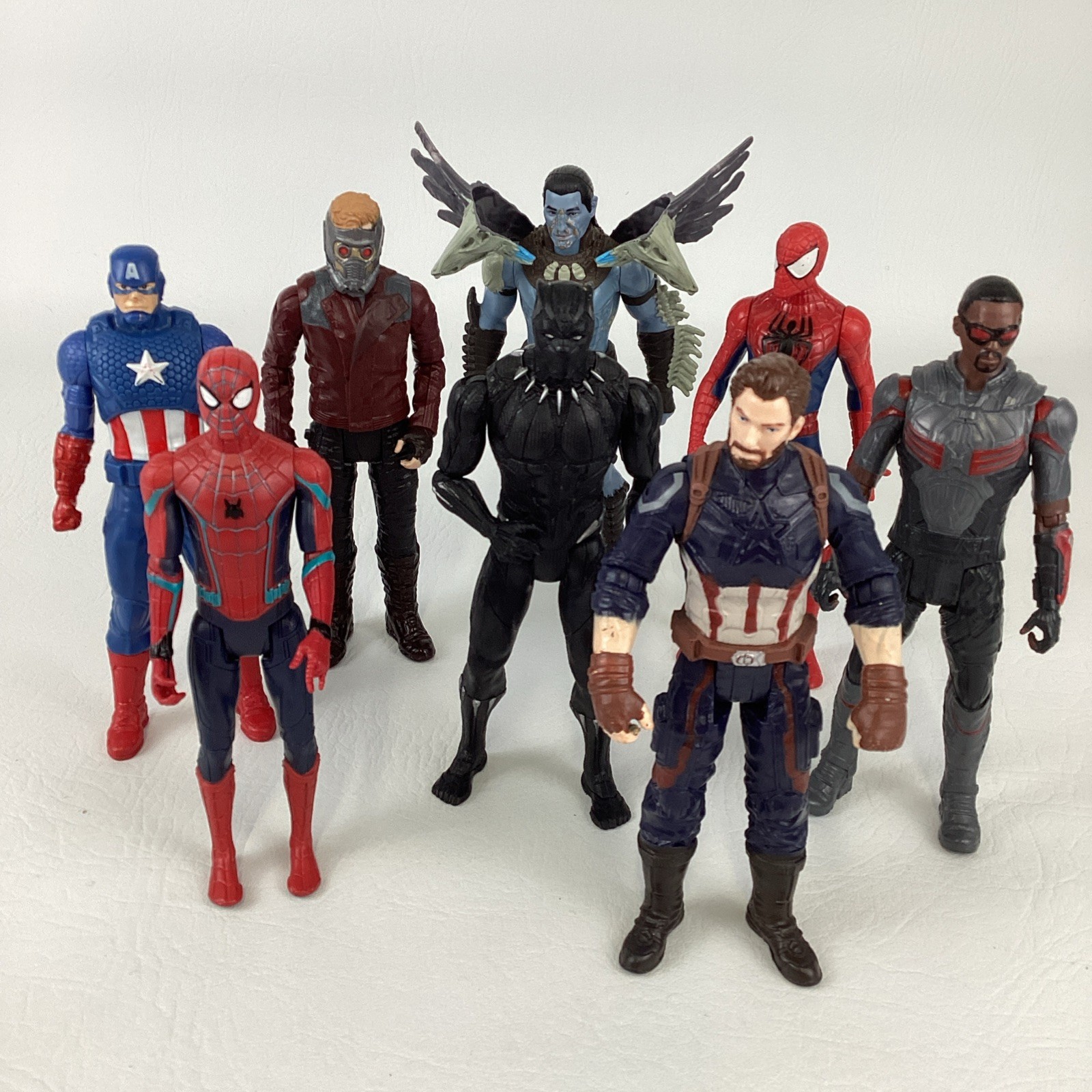 Marvel Avengers 6&Prime; Action Figure Bundle 8pc Lot Spider-Man Black Panther Falcon