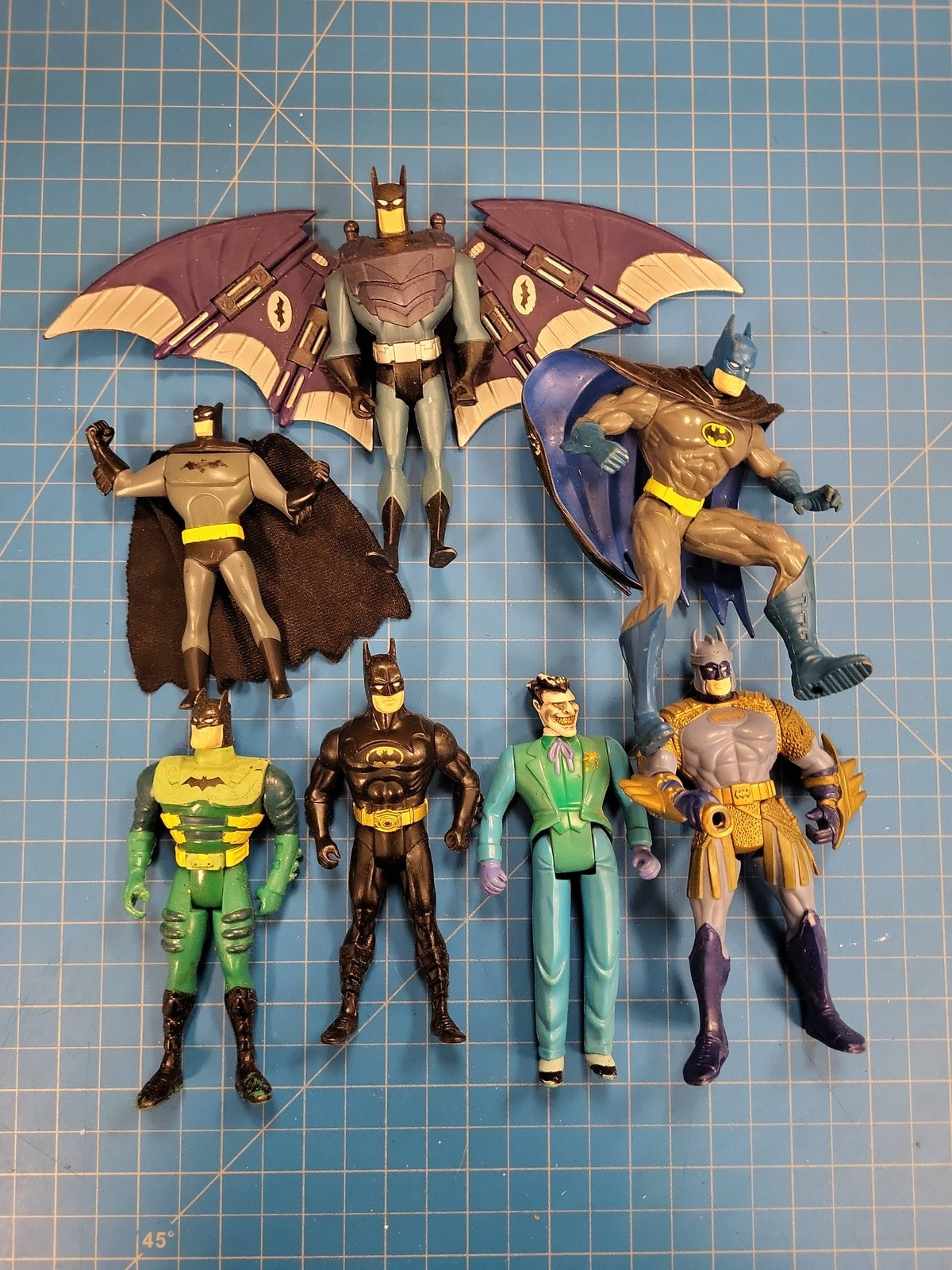 DC Comics Batman Action Figure Lot 7 Vintage Toy Figures Collection