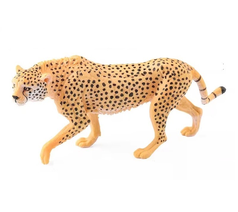 Walking Cheetah Toy Action Figure 7&Prime; Small Animal Figurine Doll Gift for Kids