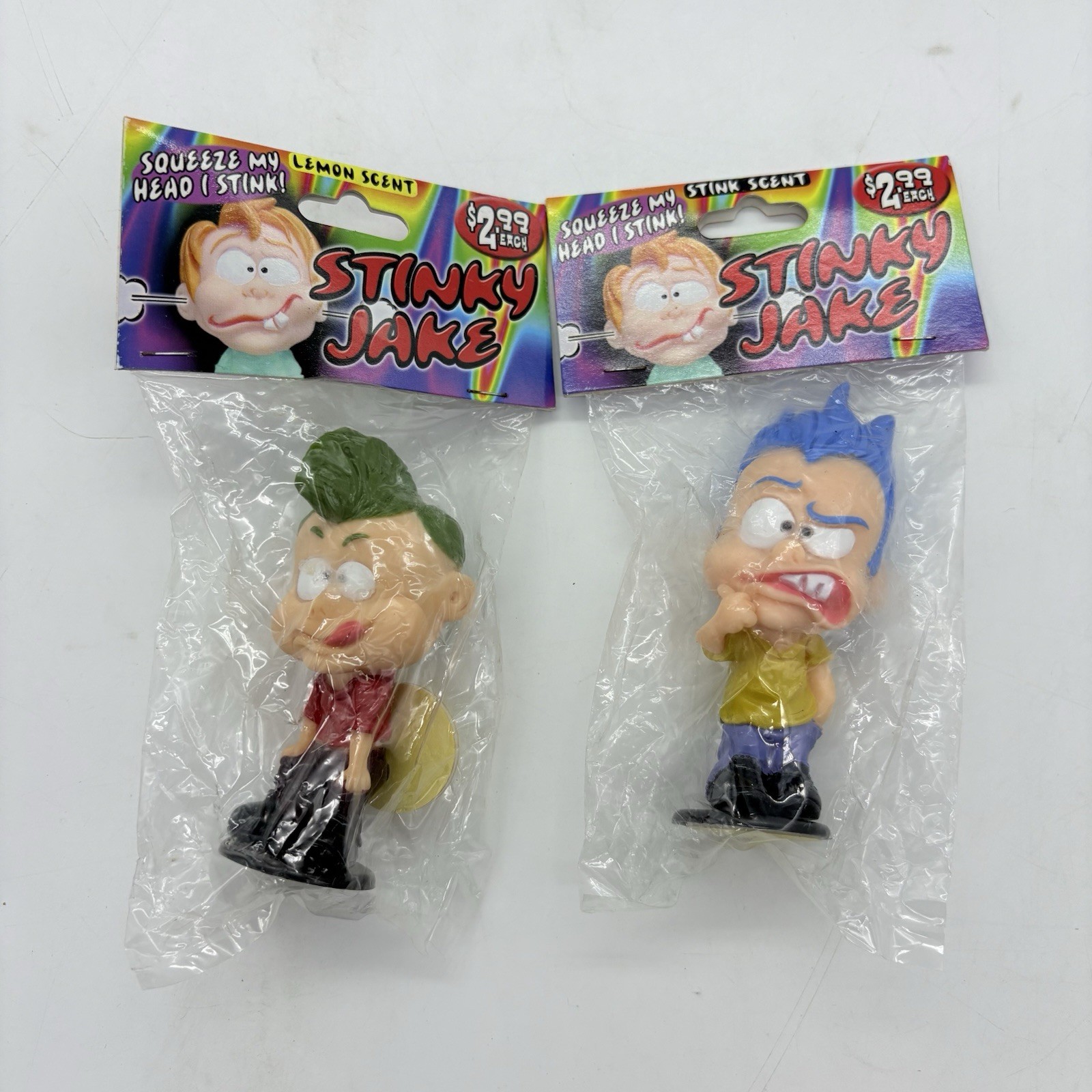 Stinky Jake Novelty Smelly Gross Out Gag Toy Soft Rubber 3.5&Prime; Figure 2004 2 Pack