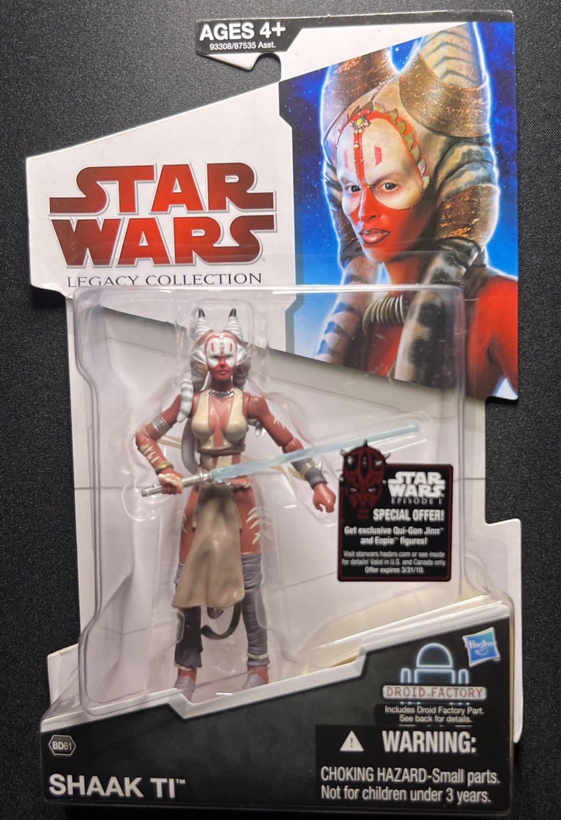 Hasbro 2009 Star Wars Legacy Collection Shaak Ti TRU Exclusive 3.75&Prime; Figure NEW