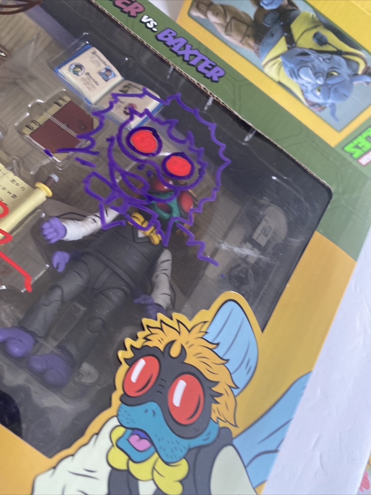 NECA Splinter vs Baxter TMNT 2 Pack NEW/SEALED NICKELODEON Signed K.Eastman