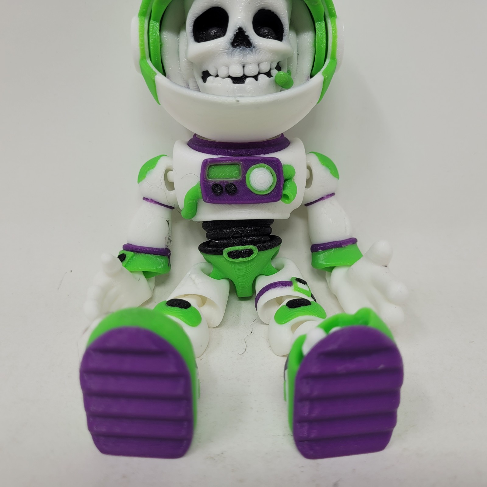 Multi Color Flexi Factory Skeleton Astronaut Figure with Cracked Helmet