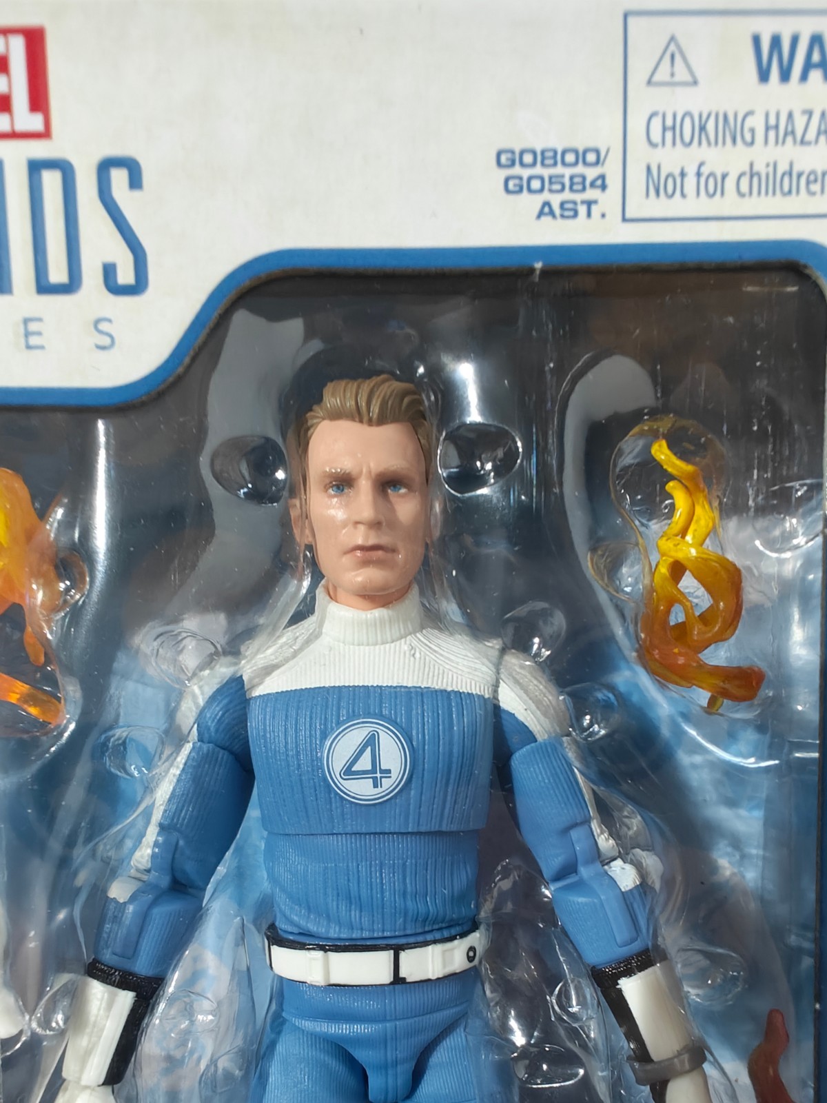 Hasbro Marvel Legends F4 First Steps Johnny Storm with CUSTOM Chris Evans head