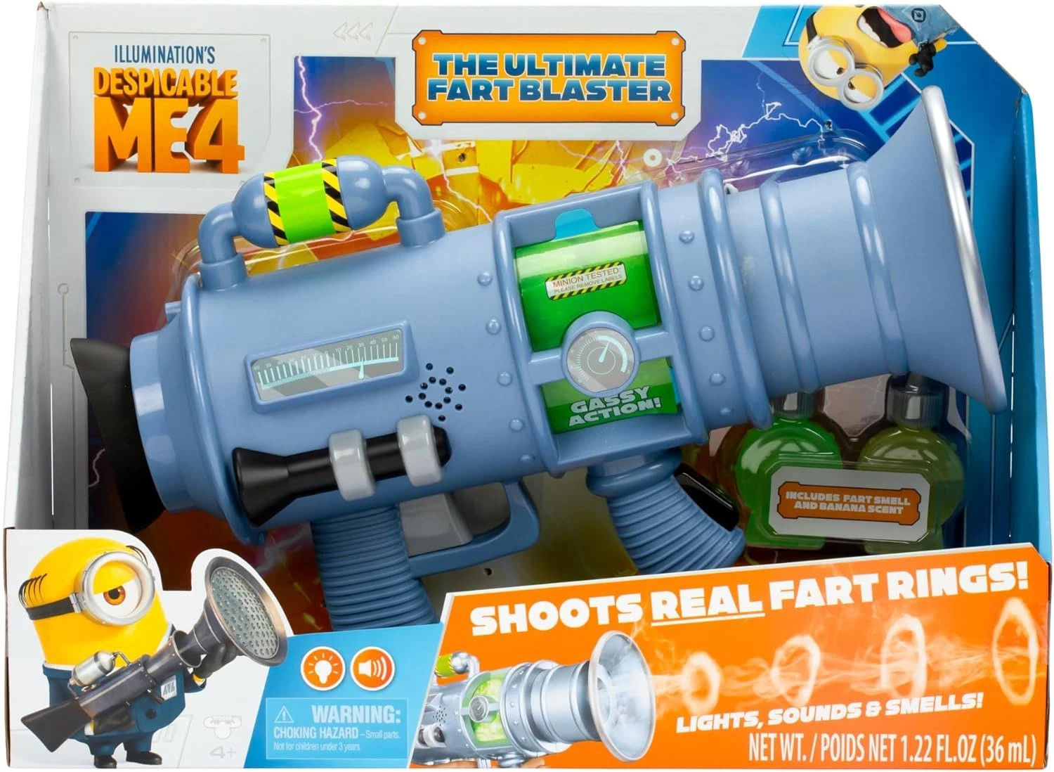 Minions Despicable Me 4 Ultimate Fart Blaster Shoots Fog Rings 15 Funny Sound FX