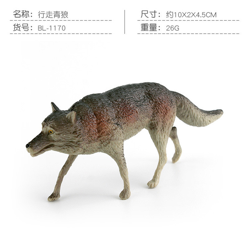 10pcs Simulation Wolf Wild Animal Figurines Wolf Ornaments Model Landscape Decor